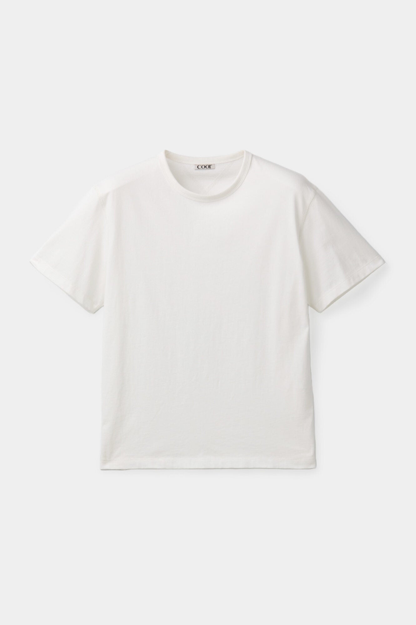 Chain stitch pointed crop t-shirt (Offwhite)