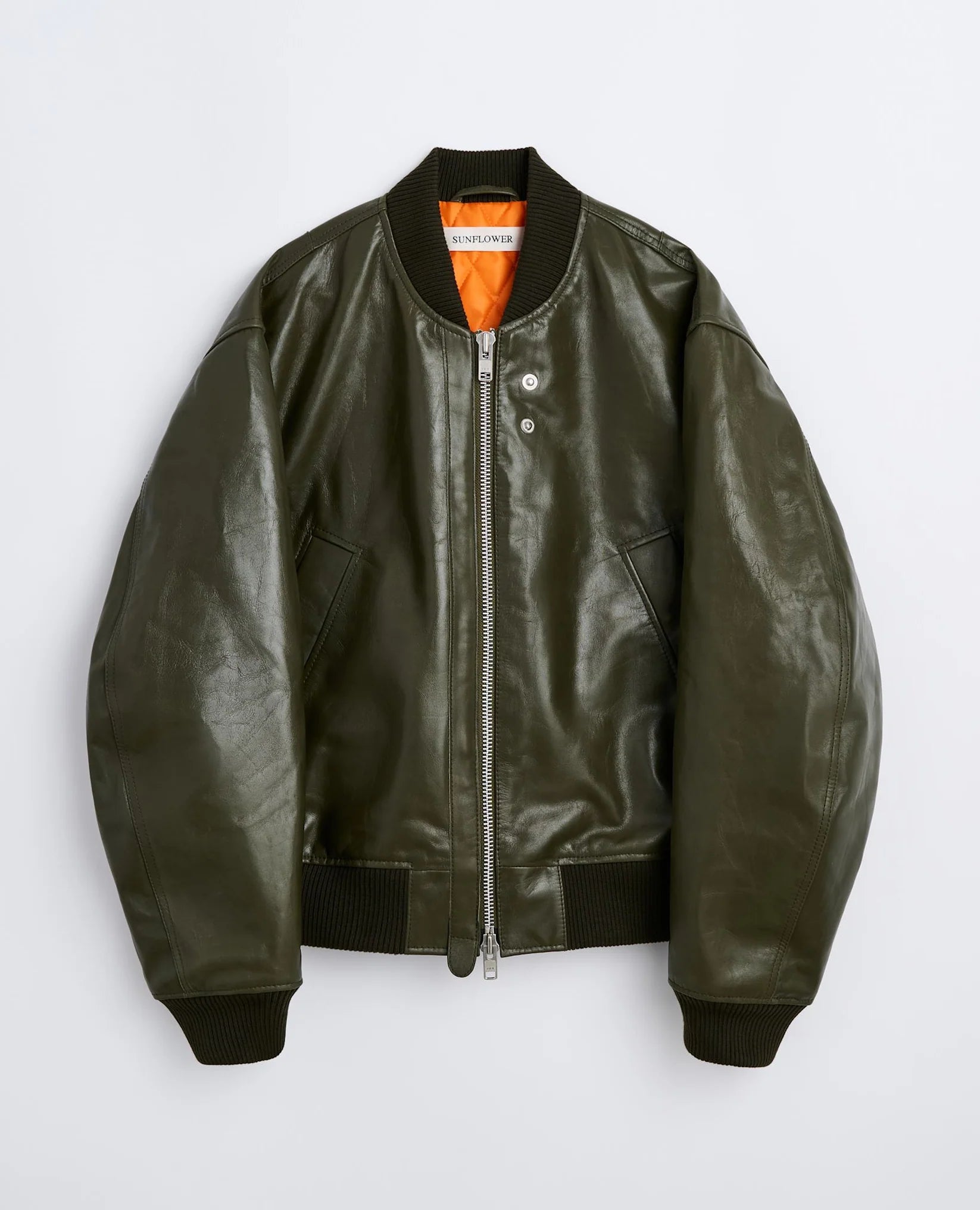 LEATHER FLIGHT JACKET - 320 GREEN