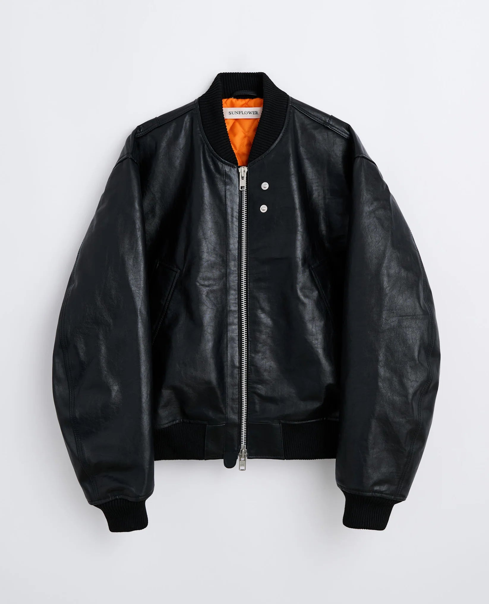 LEATHER FLIGHT JACKET - 999 BLACK