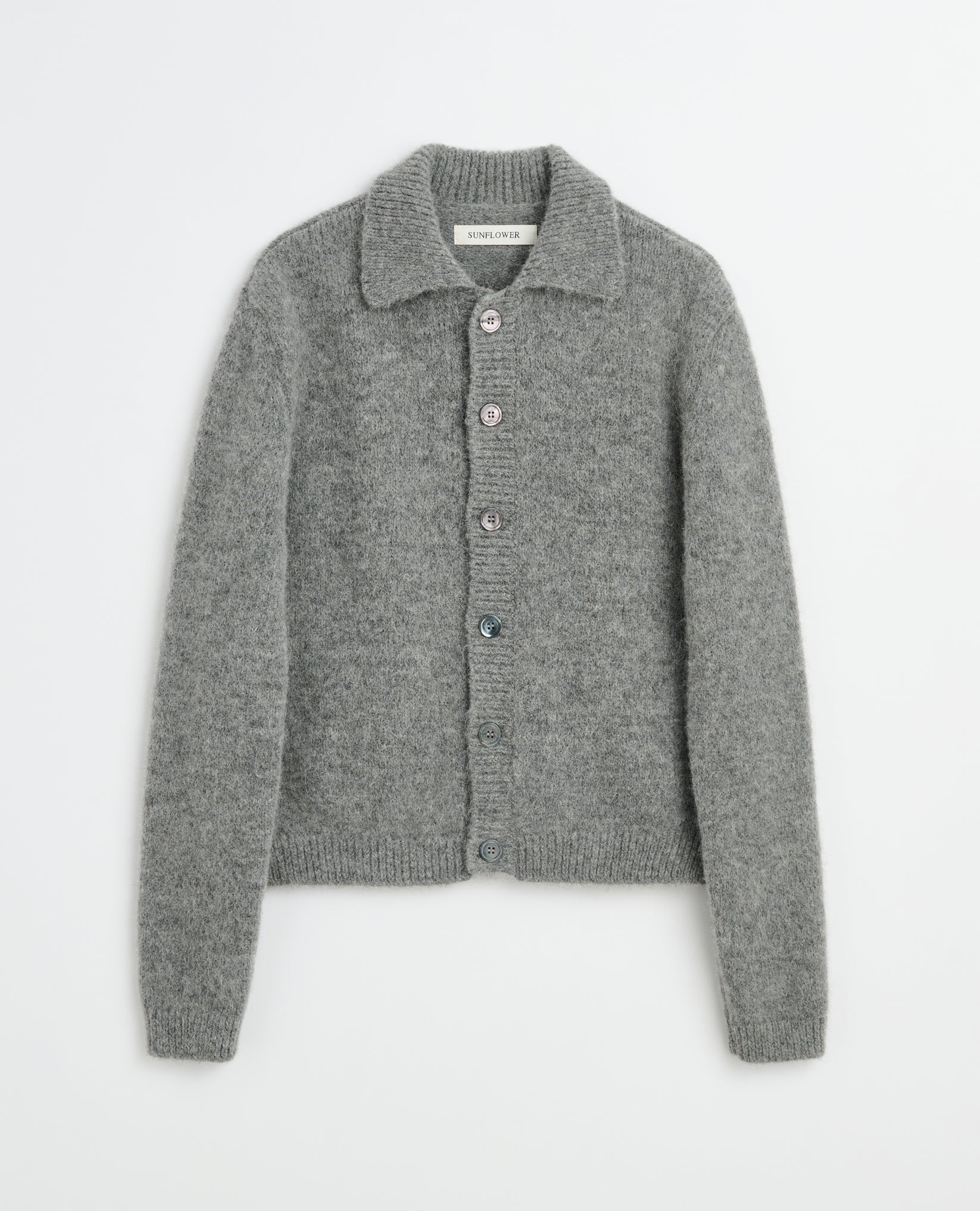 ALPACA CARDIGAN - 800 GREY MELANGE