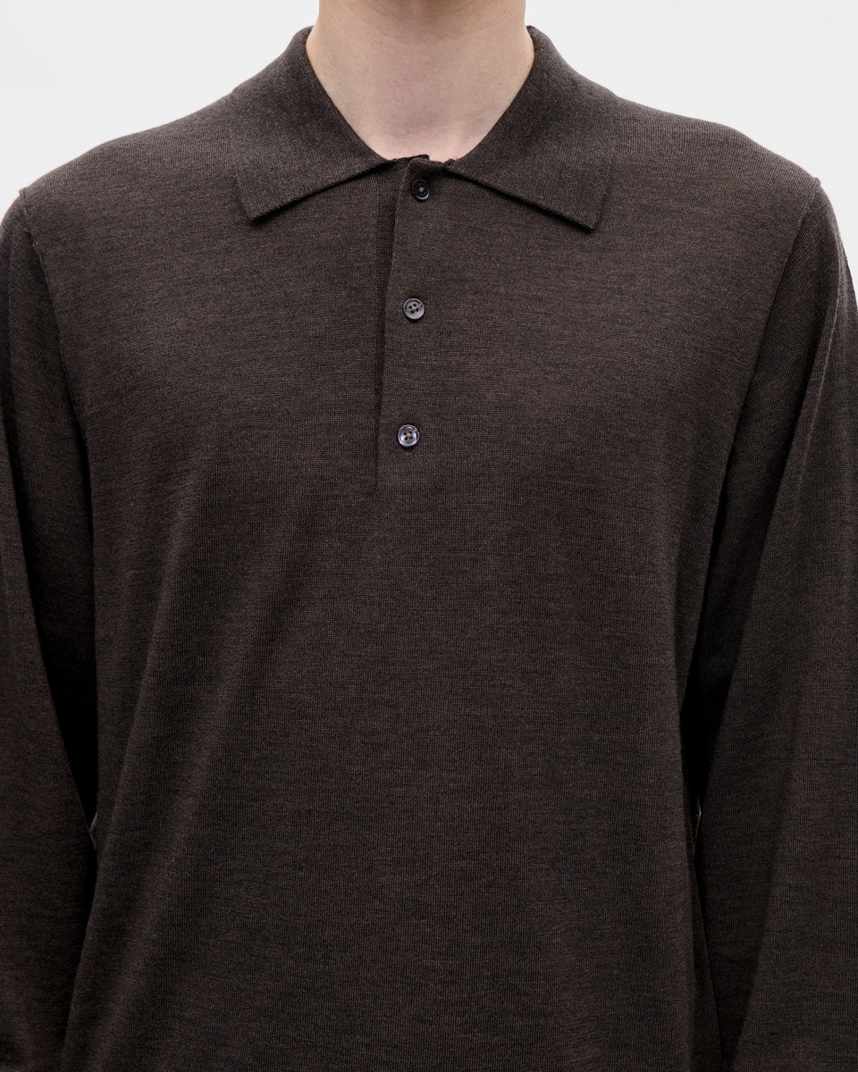4-30K19 Polo 16GG Wool 066 Chocolate