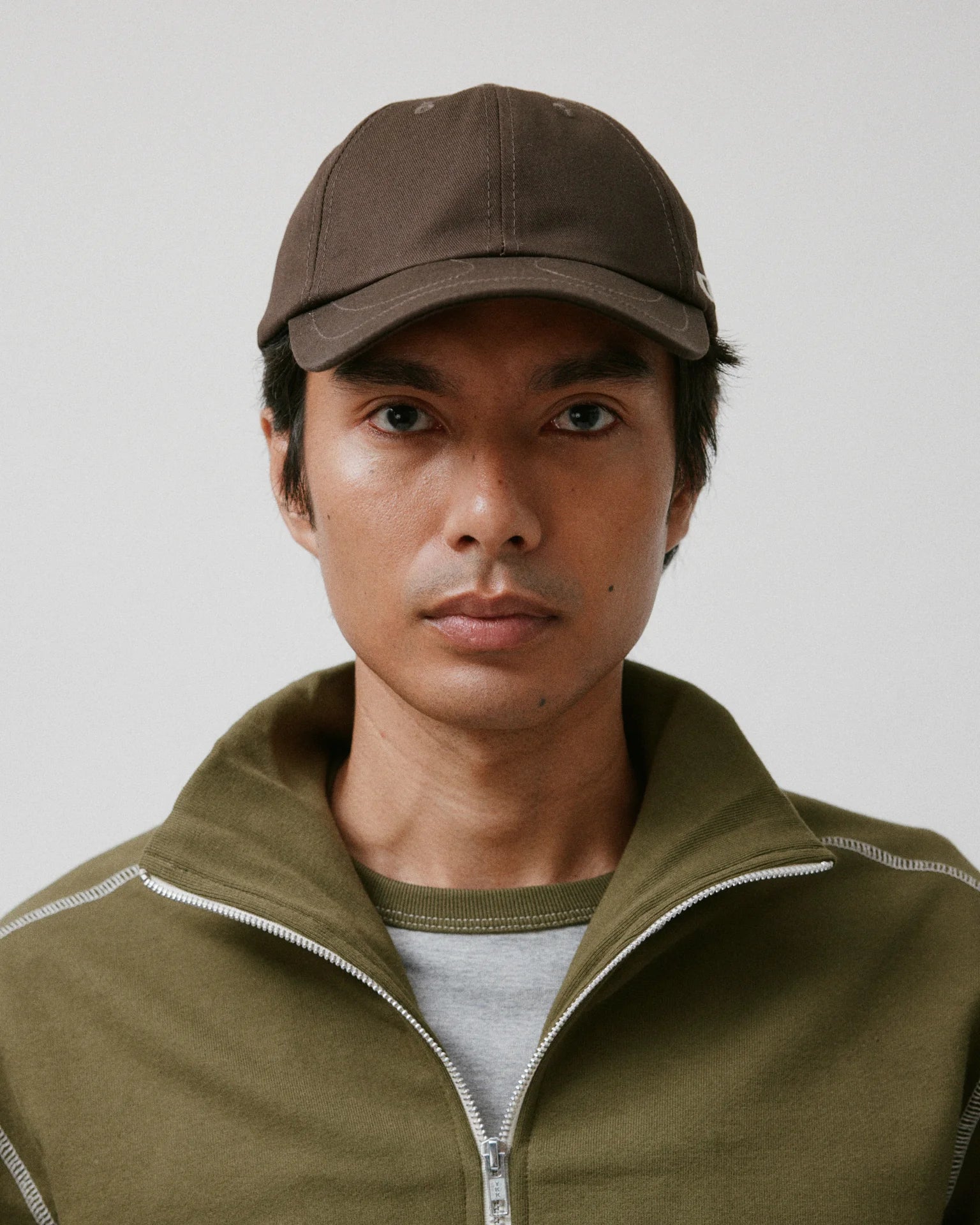 Horse Shoe 6 Panel Cap Brown Cotton