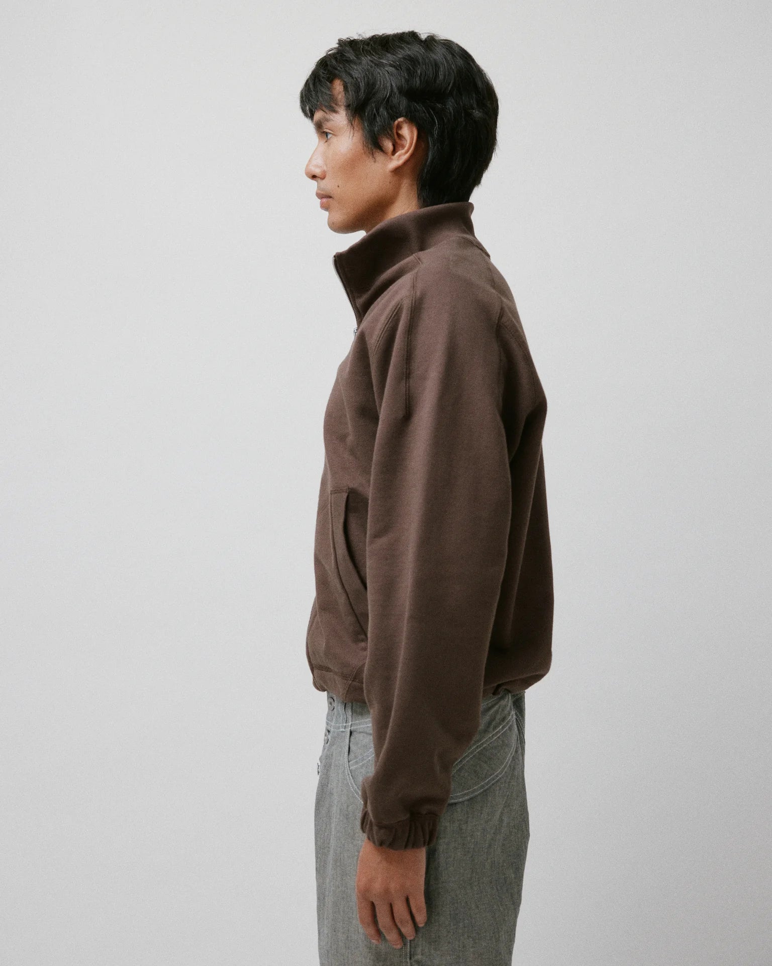 Knot Zip Sweater Brown