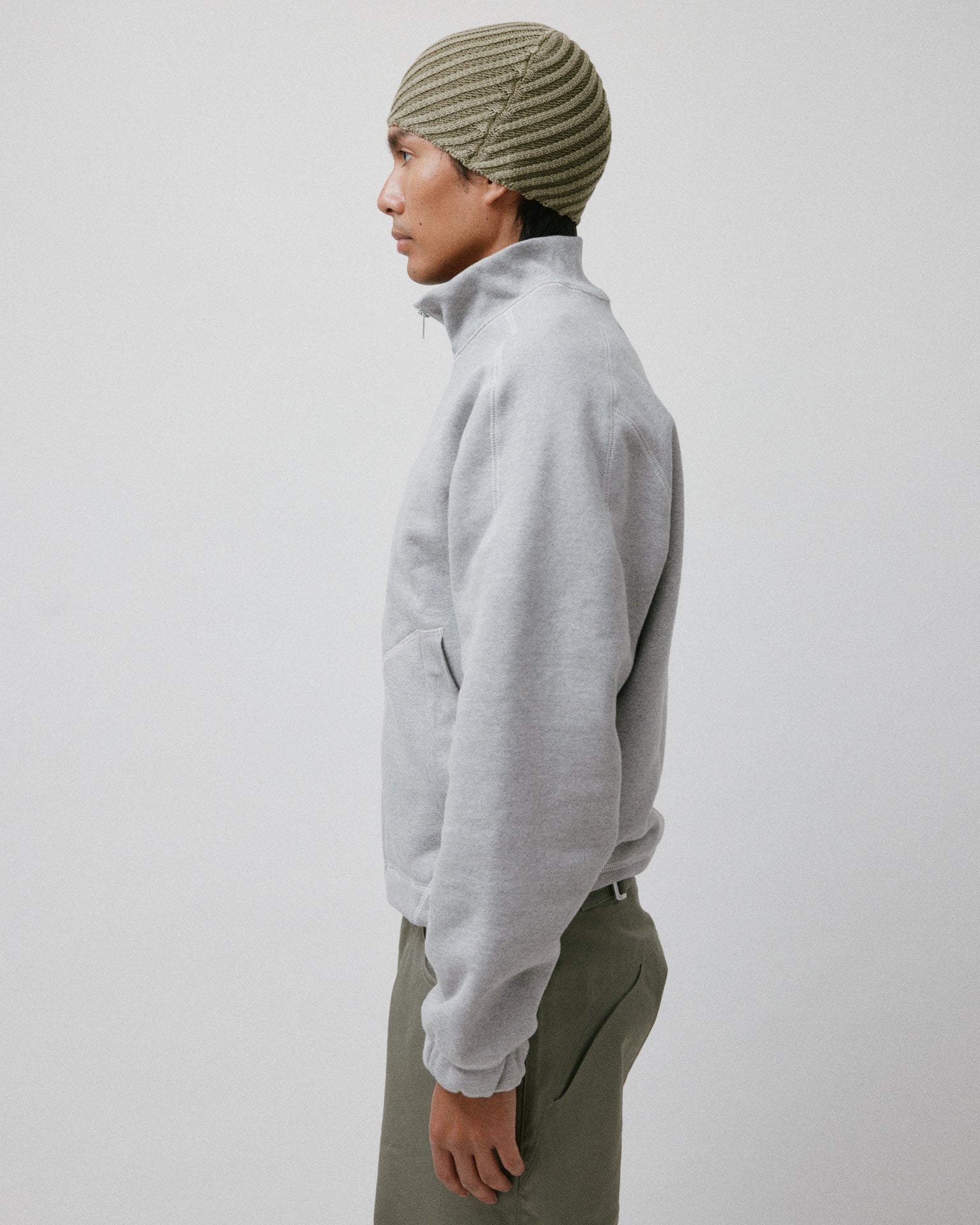 Knot Zip Sweater Heather Grey