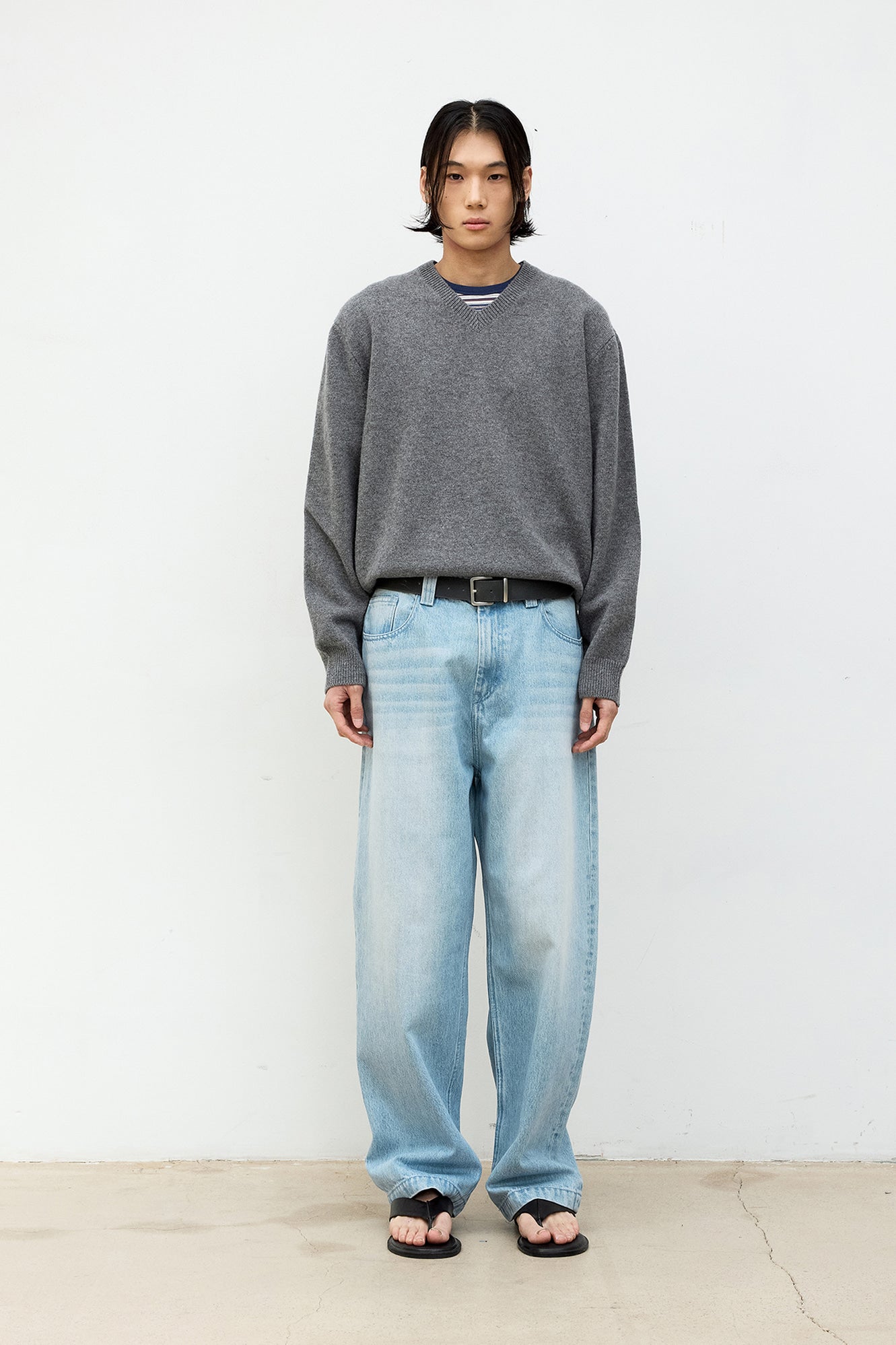 Ice blue washed baggy fit jeans (Ice blue)