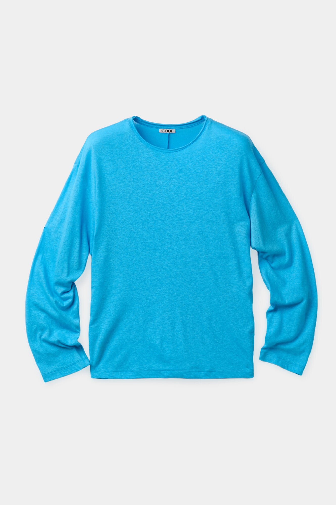 Linen blend long sleeve t-shirt (Blue opal)