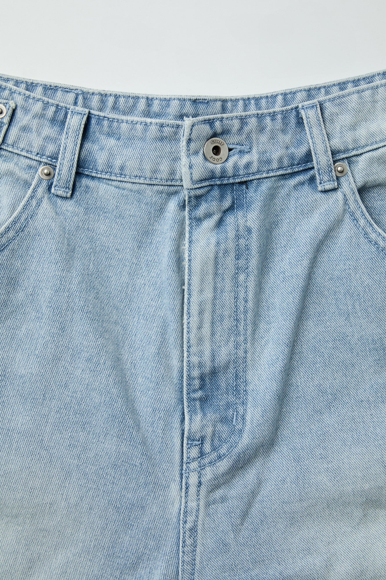 Painted washed bermuda jeans (Washed indigo)