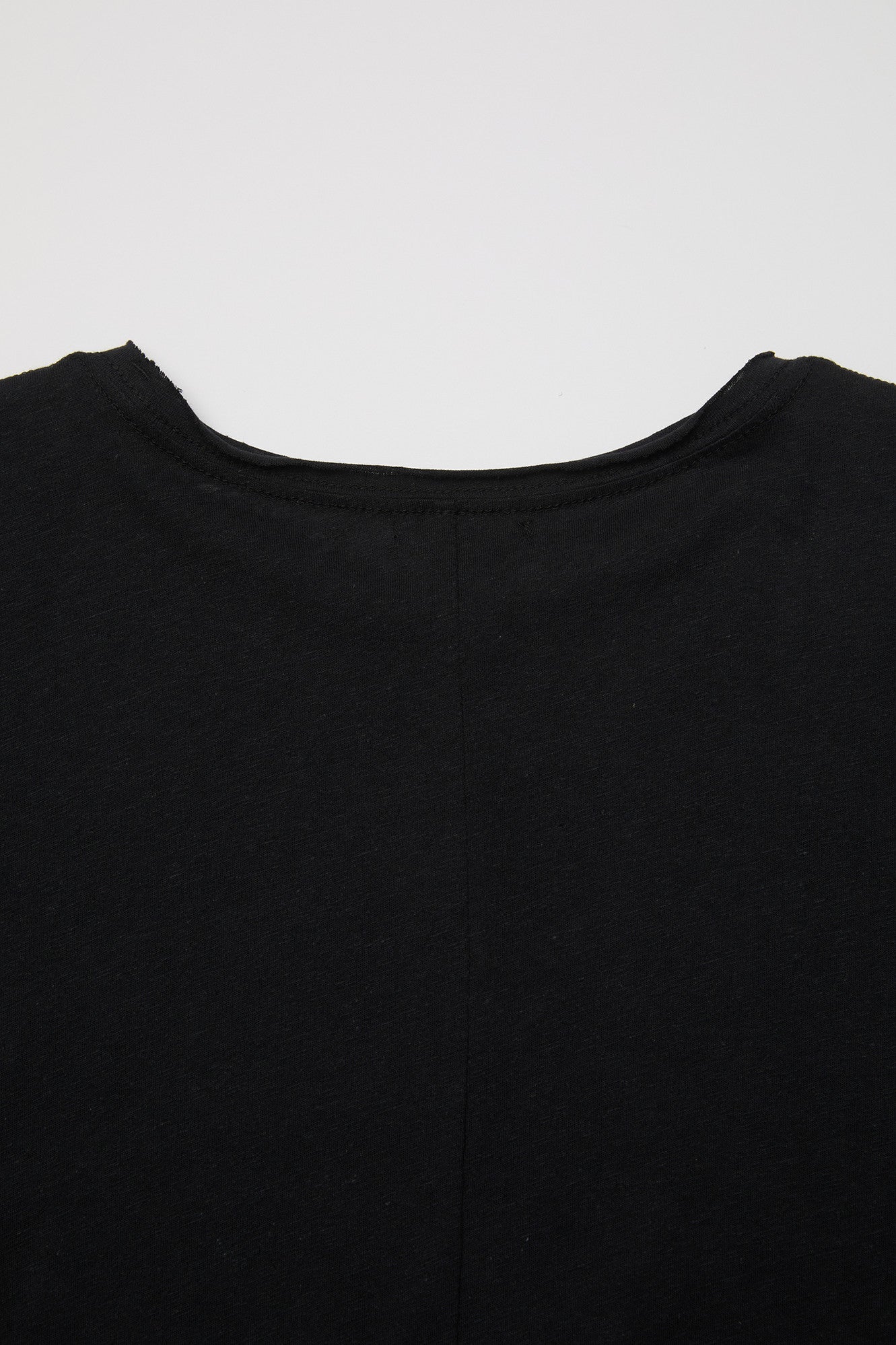 Linen blend long sleeve t-shirt (Black)