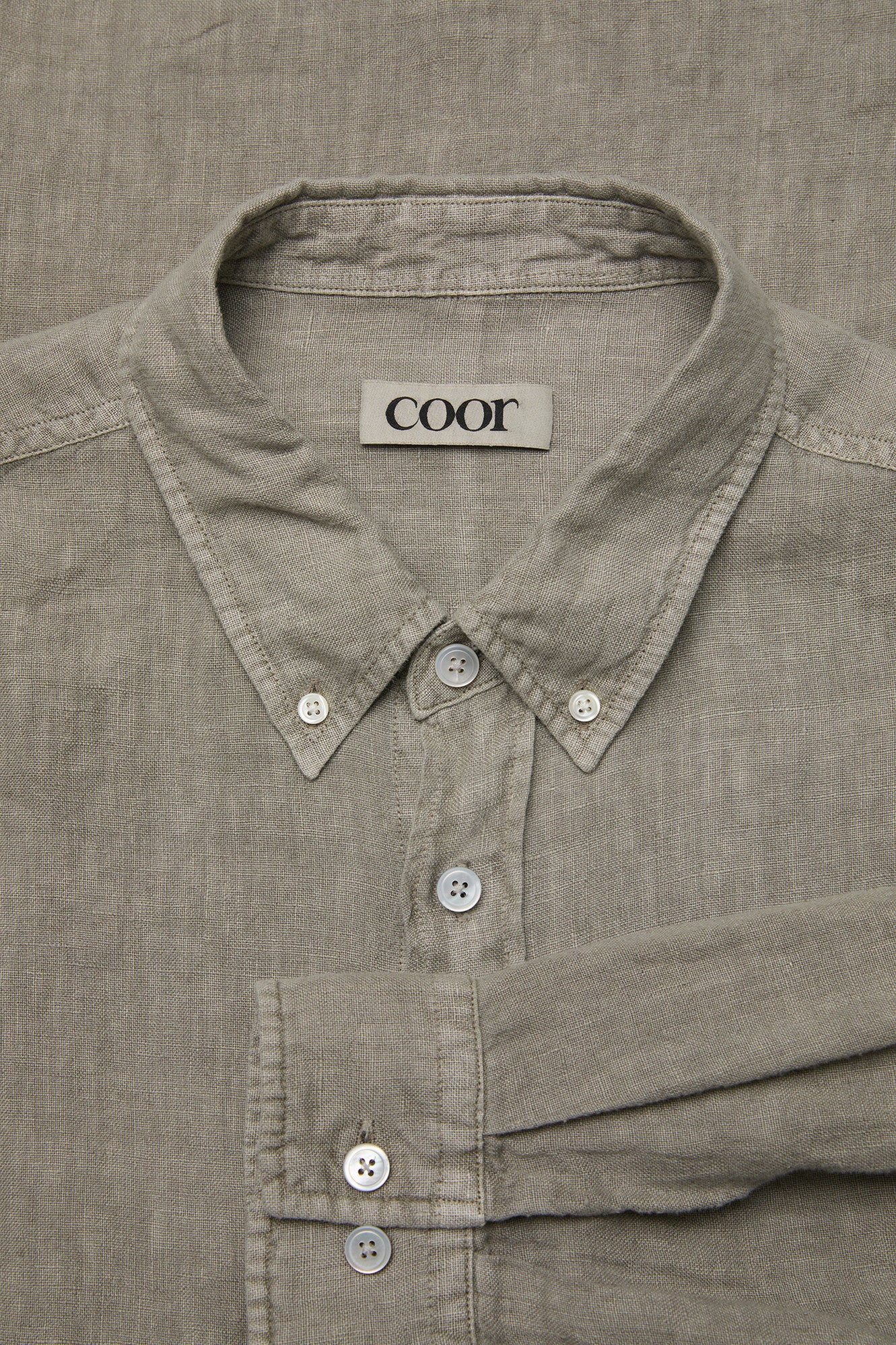 Linen dyed oversized shirt (Washed sand beige)