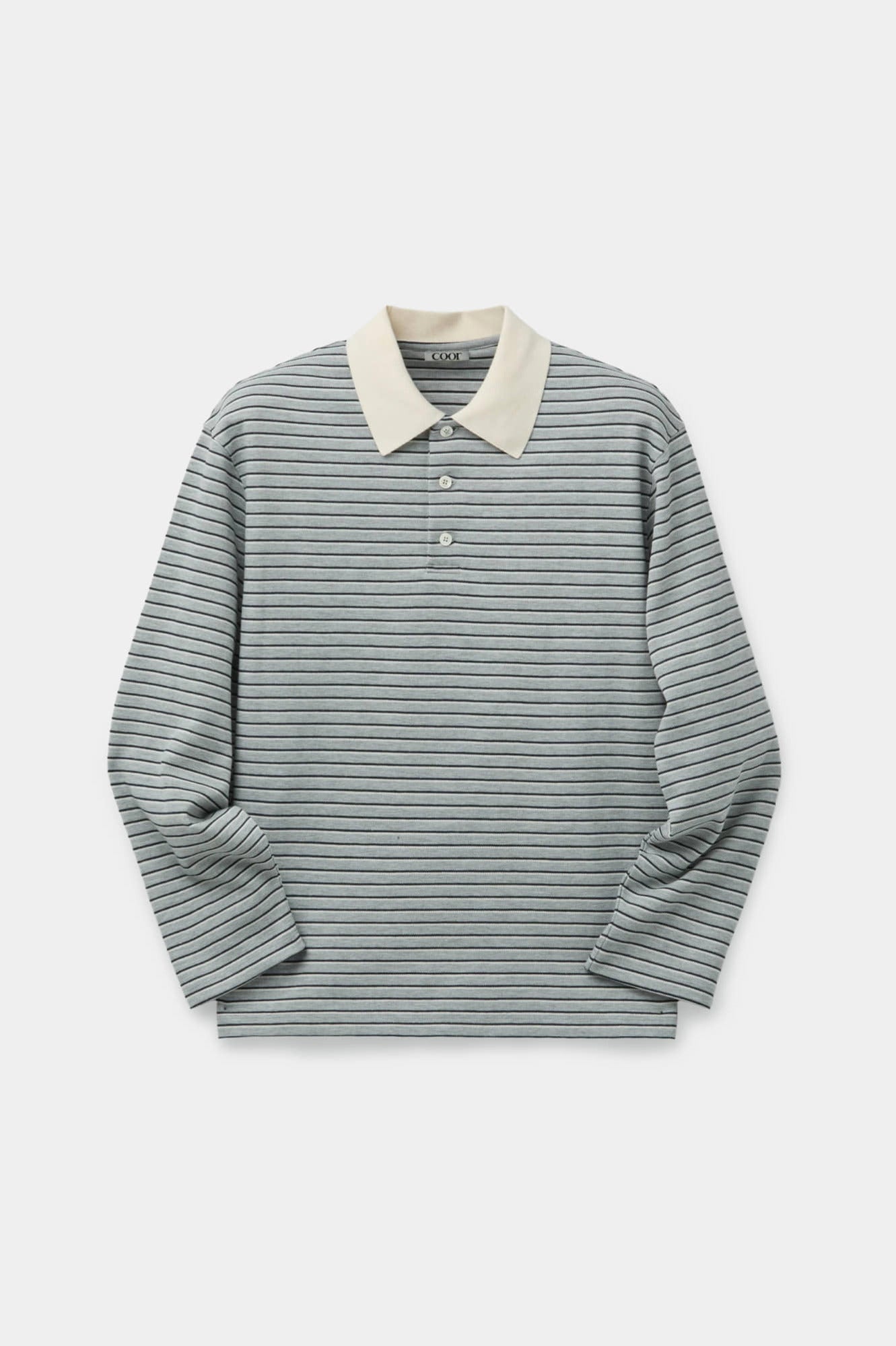 Multi-stripe pique polo shirt (Melange gray)