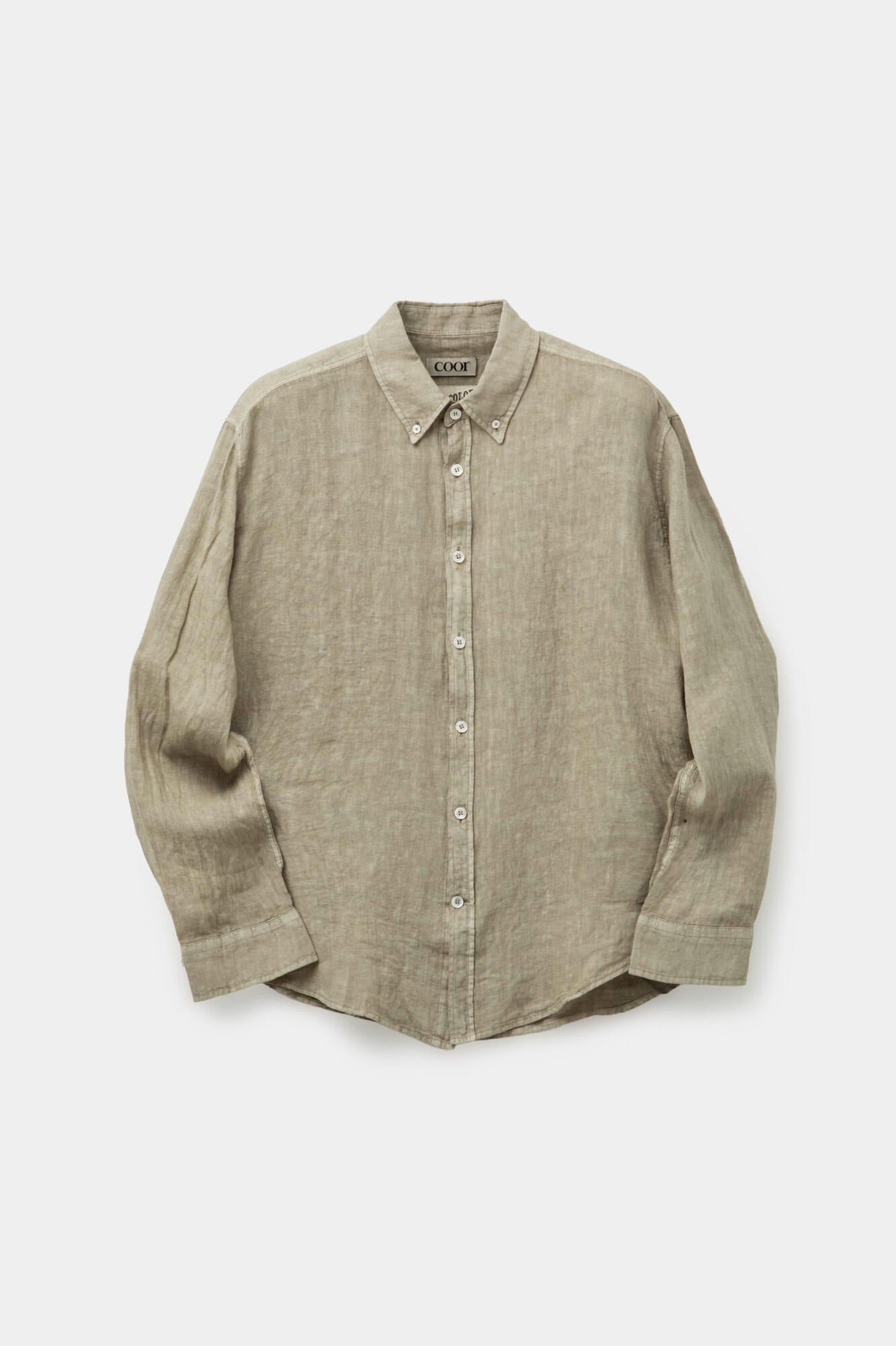 Linen dyed oversized shirt (Washed sand beige)