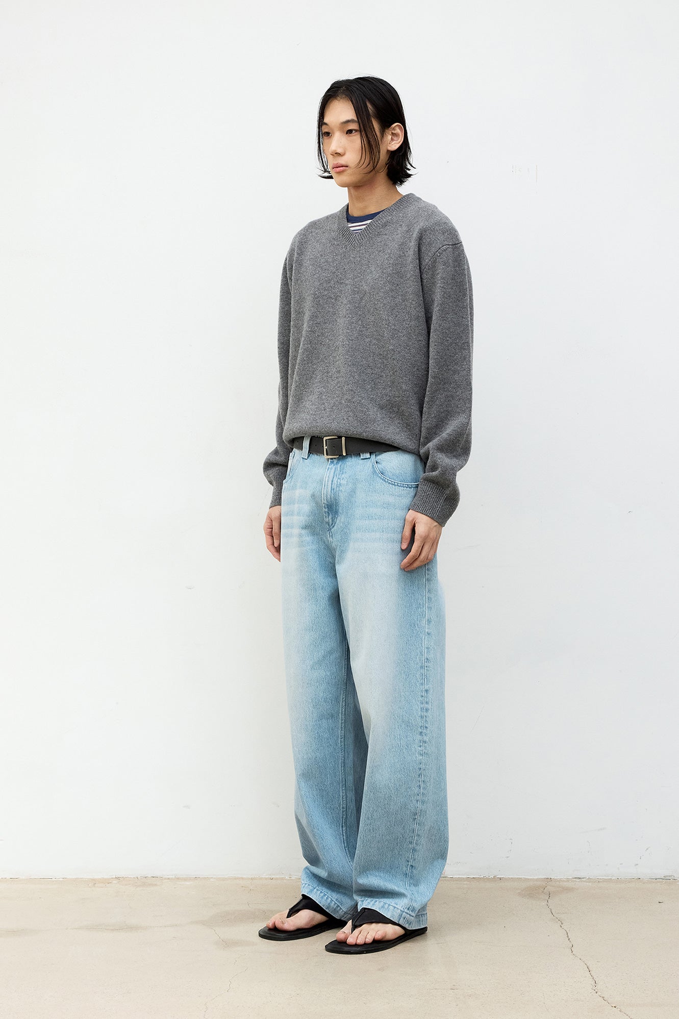 Ice blue washed baggy fit jeans (Ice blue)