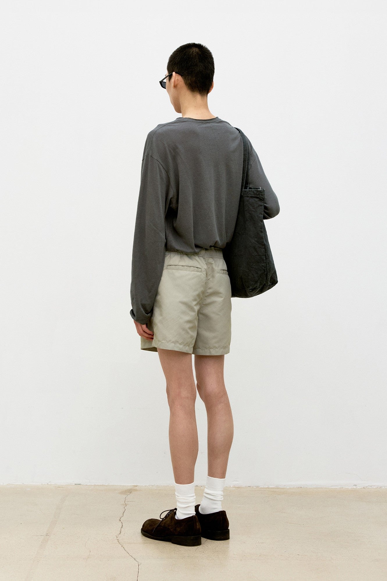 Linen blend long sleeve t-shirt (Charcoal gray)