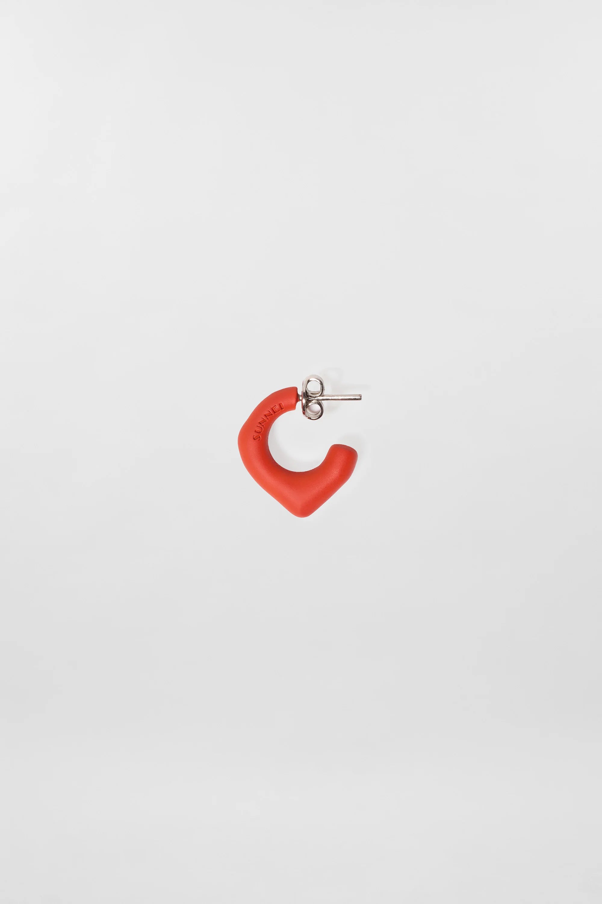 SINGLE METALLIZED EARRING / orange matte