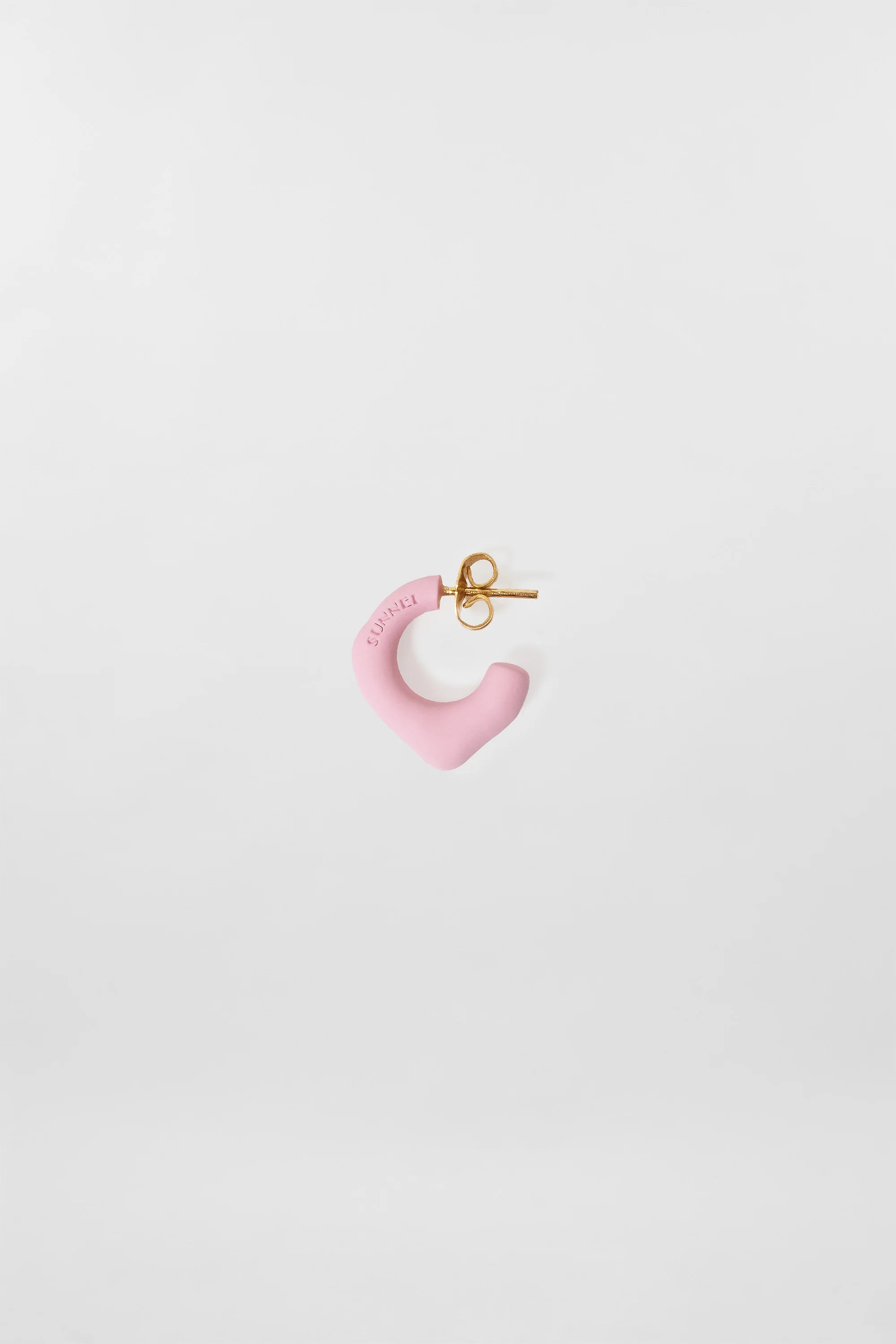 SINGLE METALLIZED EARRING / pink matte