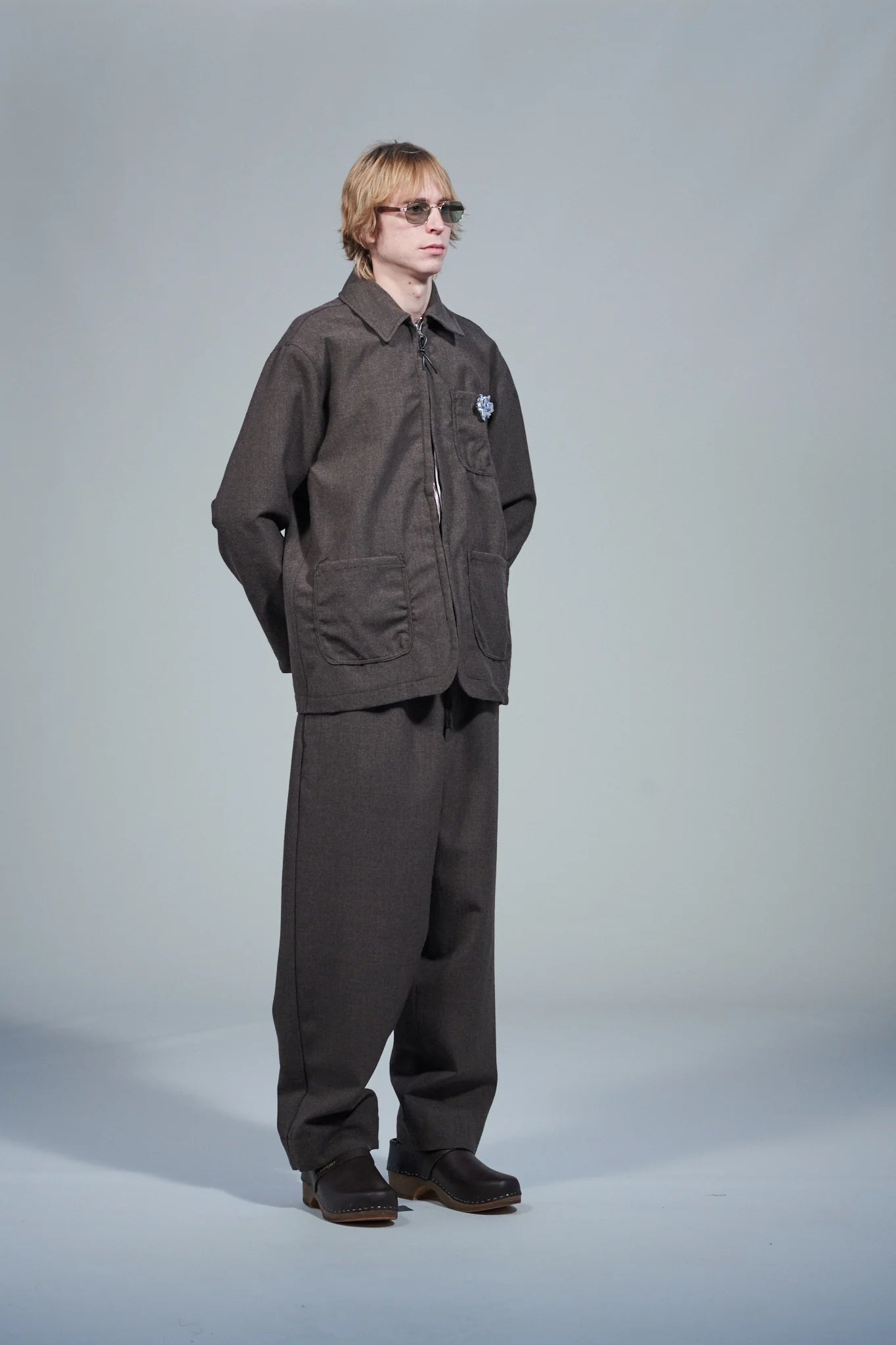 CF.22.06.02.01 SIMPLE PANTS big weave wool brown