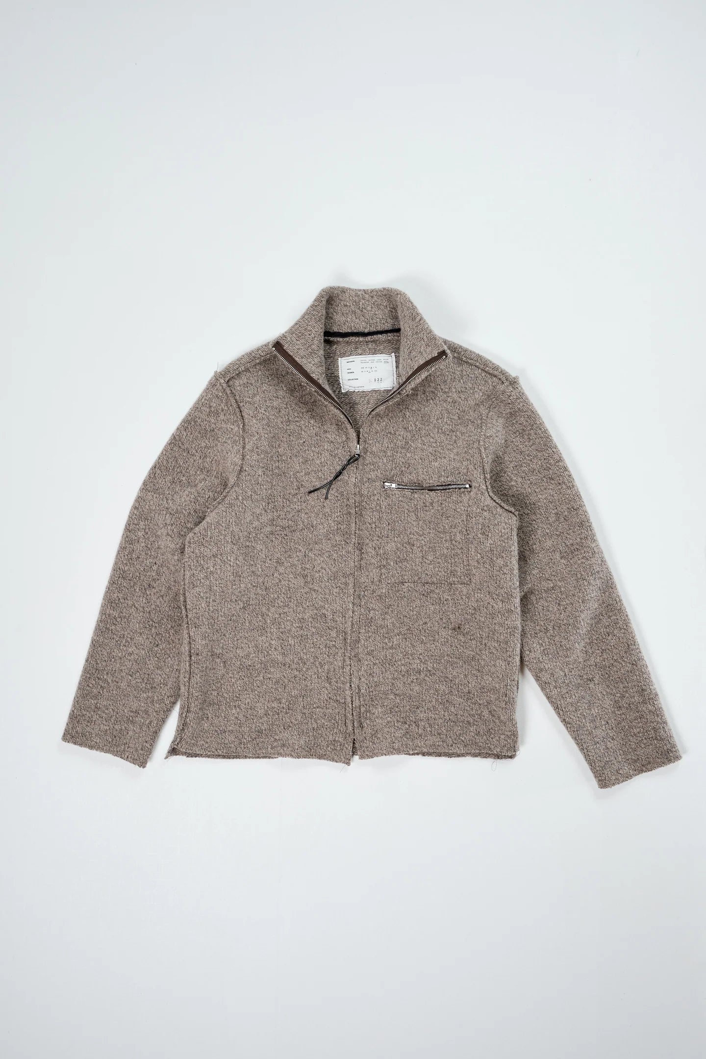 CF.22.03.06.03 ZIP-UP KNIT heavy rib melange brown