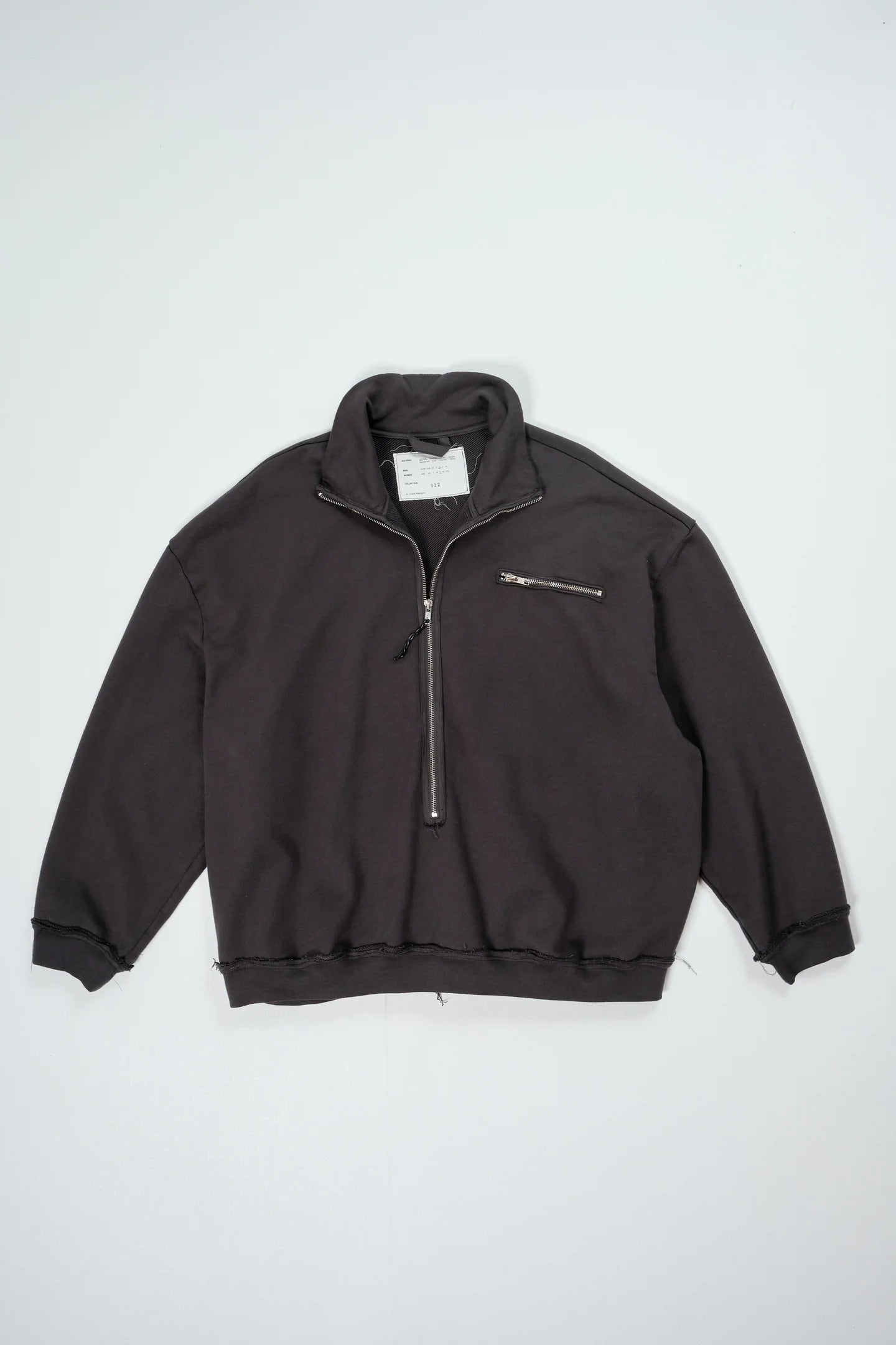 CF.22.02.02.02 HALF-ZIP SWEAT heavy loop-back dark grey
