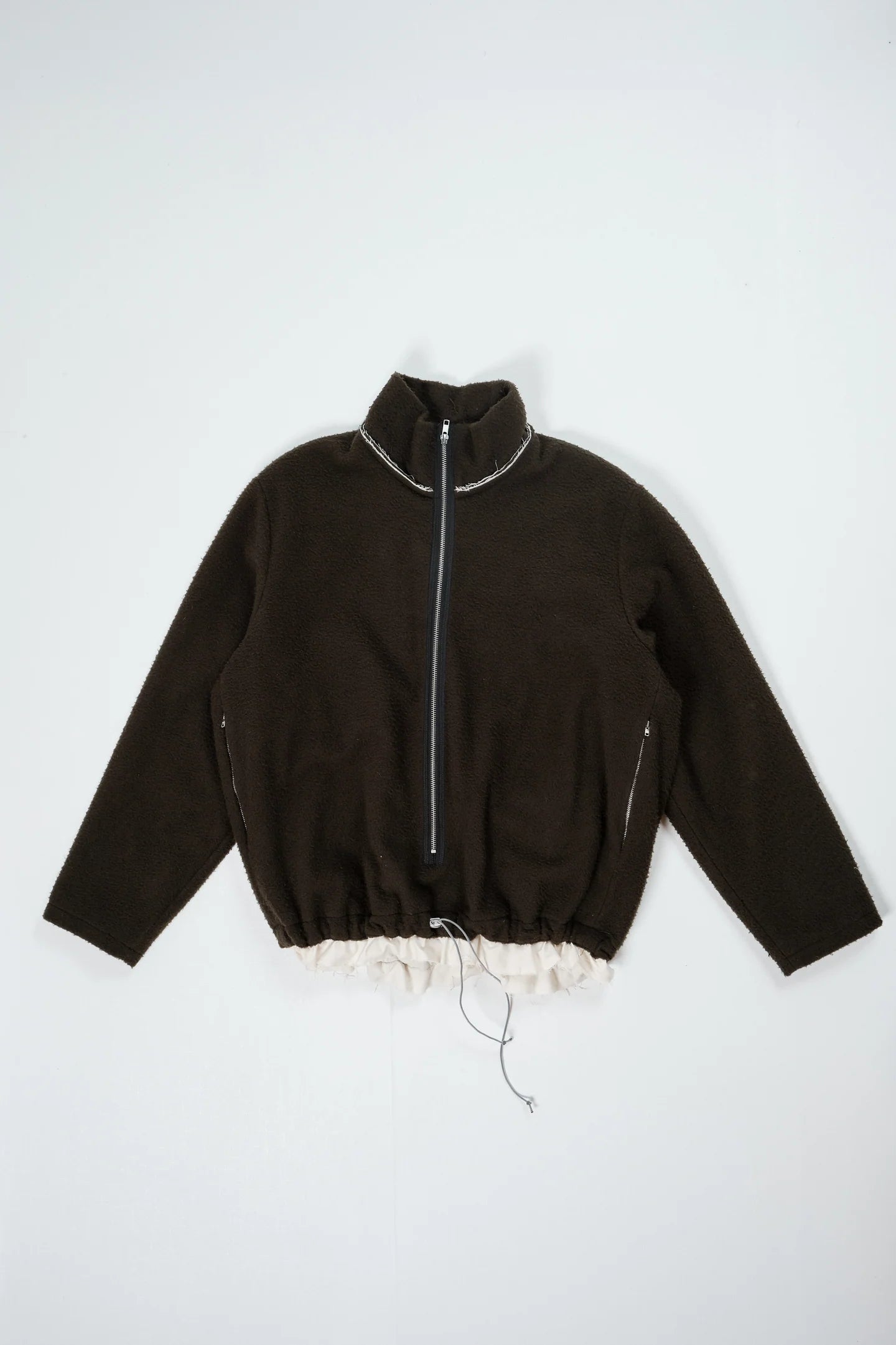 CF.22.09.05.02 FLEECE ANORAK pilled wool fleece green