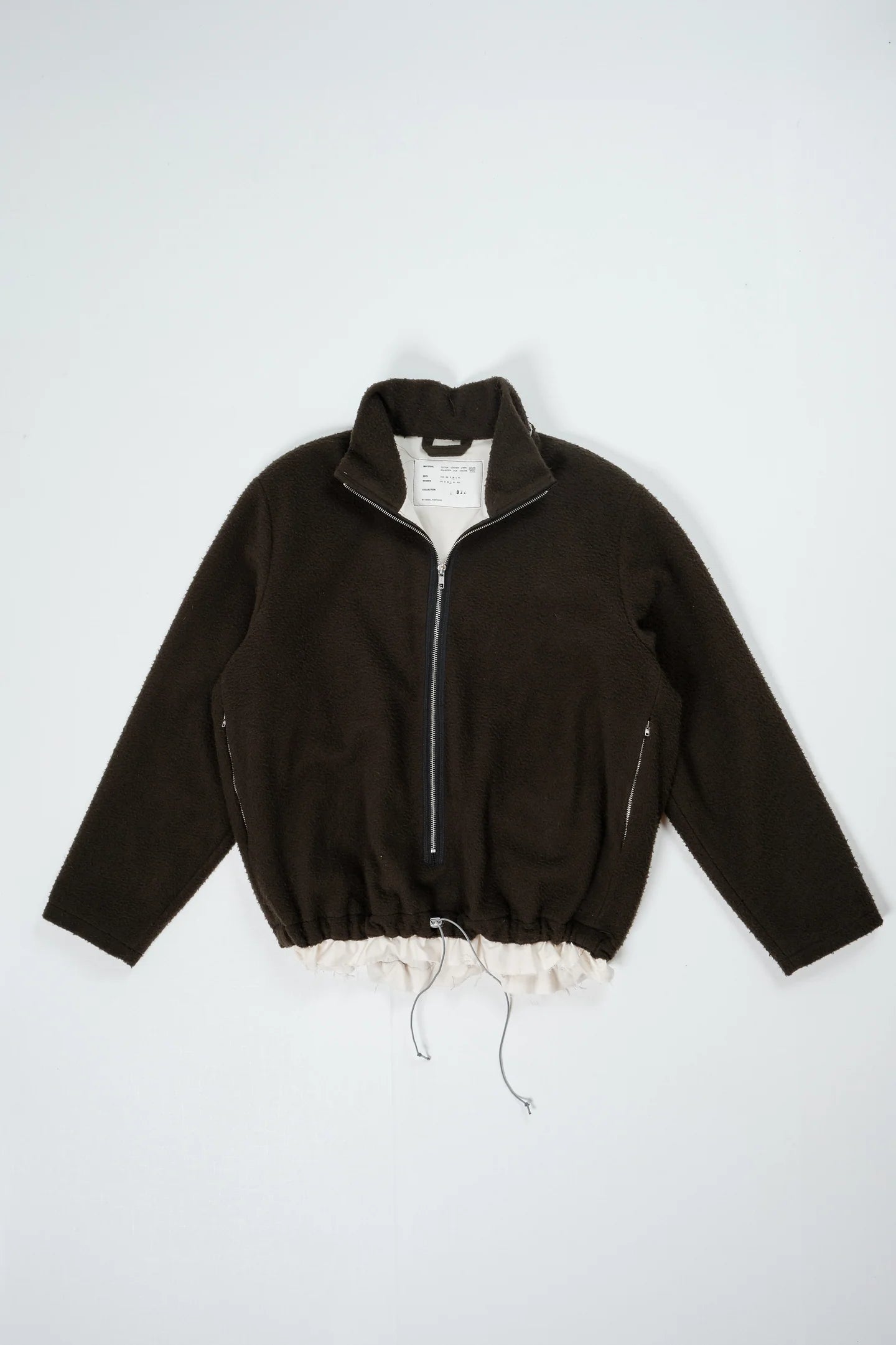 CF.22.09.05.02 FLEECE ANORAK pilled wool fleece green