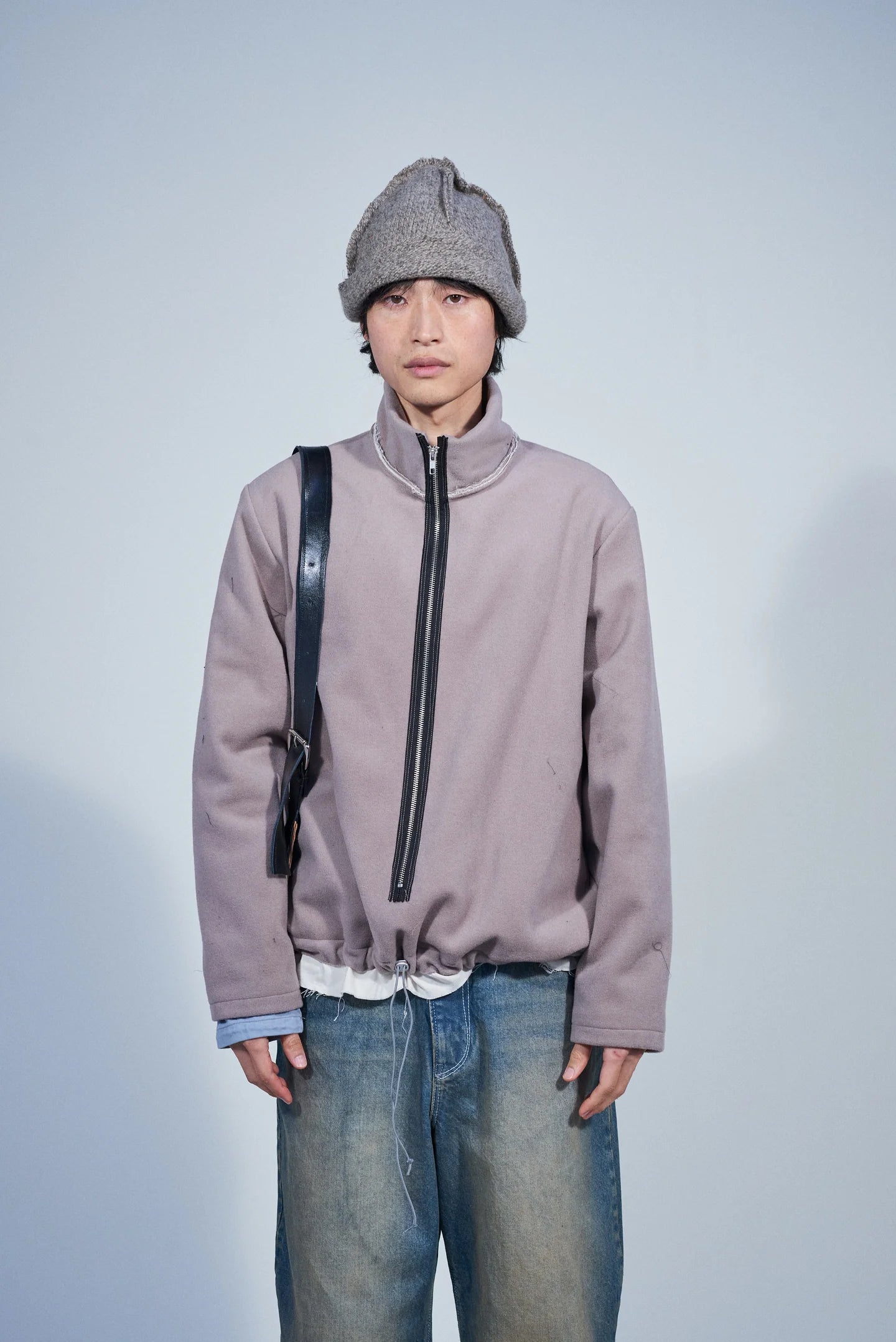 CF.22.09.05.03 FLEECE ANORAK pilled wool fleece sand