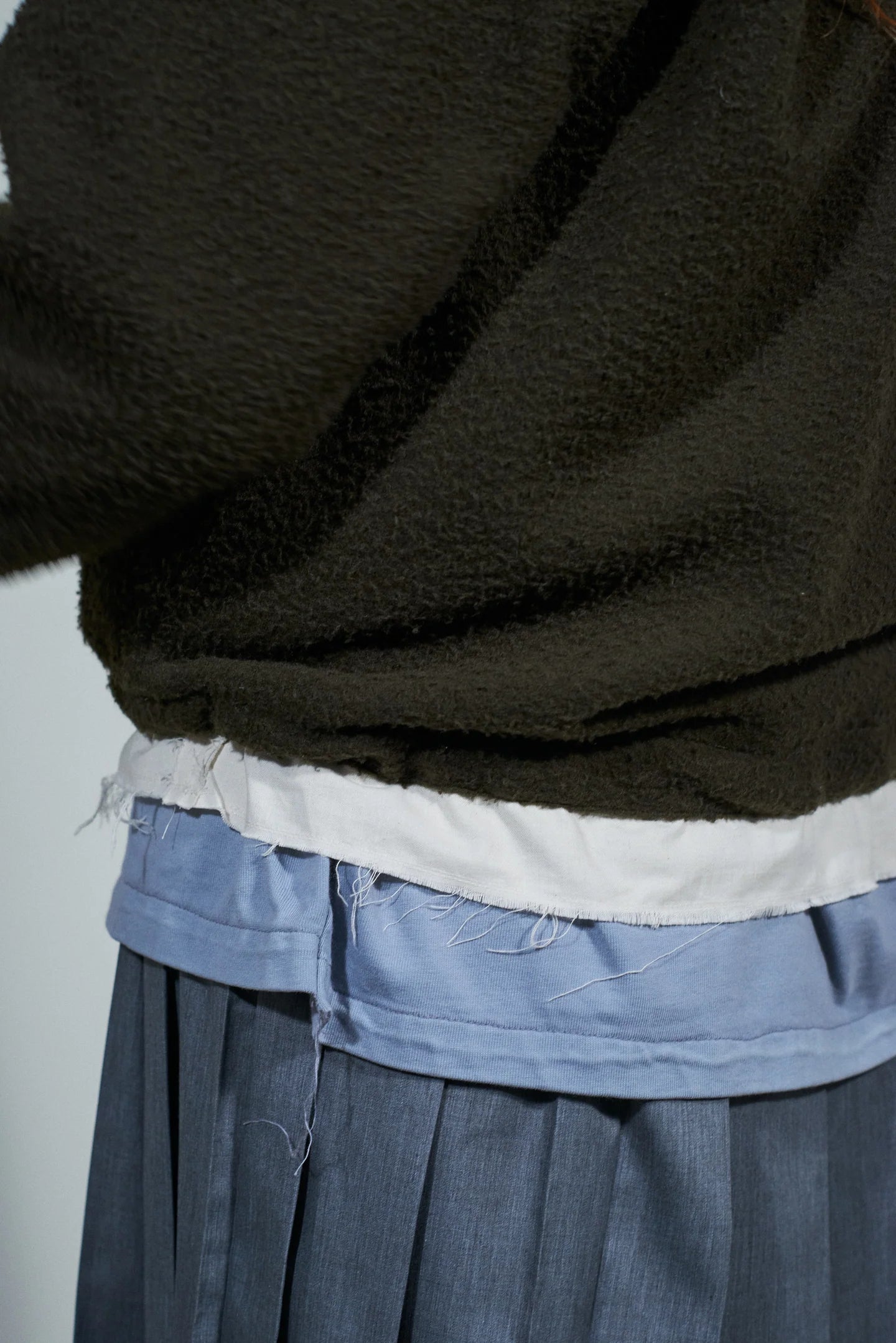 CF.22.09.05.02 FLEECE ANORAK pilled wool fleece green