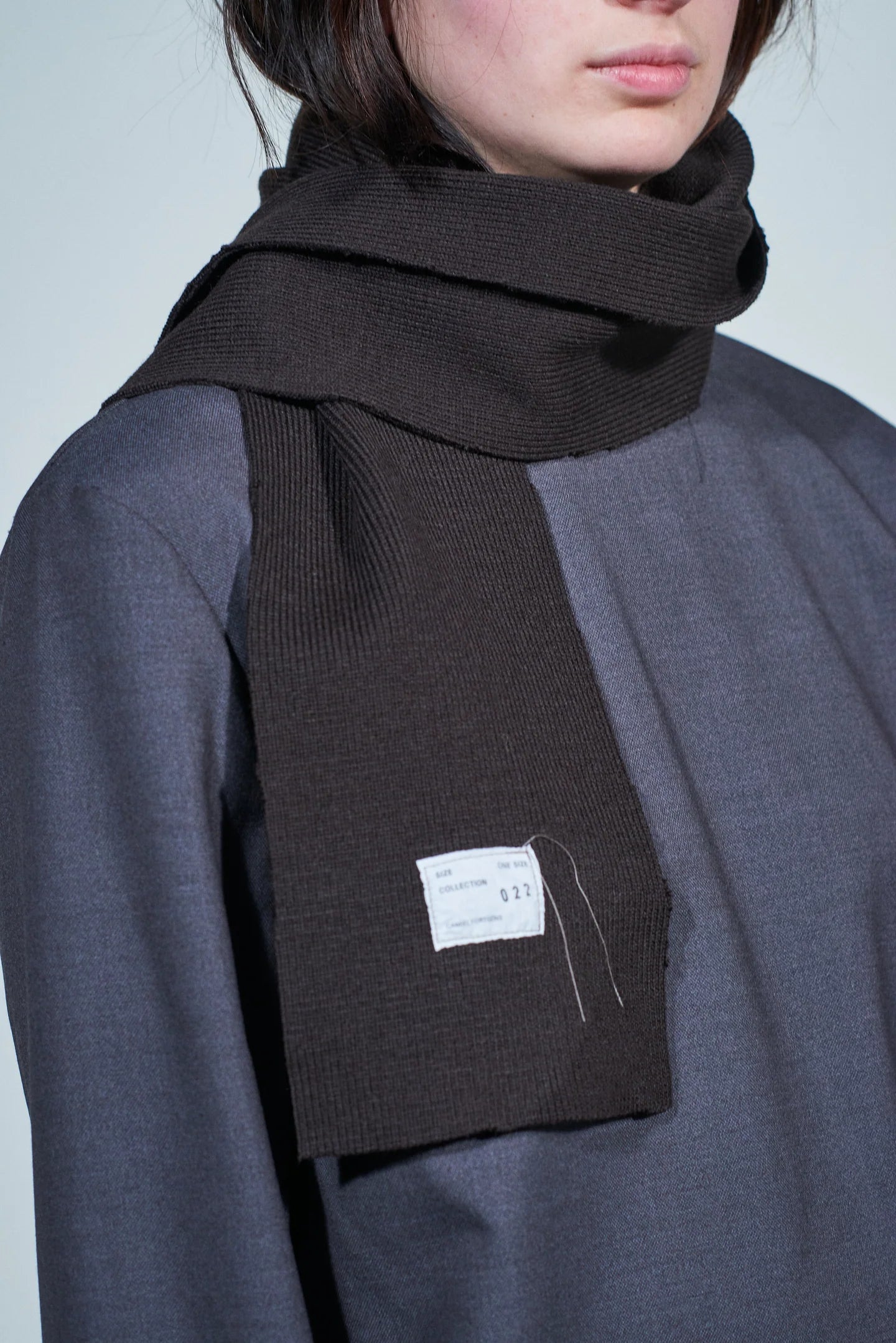 CF.22.11.05.01 HEAVY KNIT SCARF heavy rib dark brown