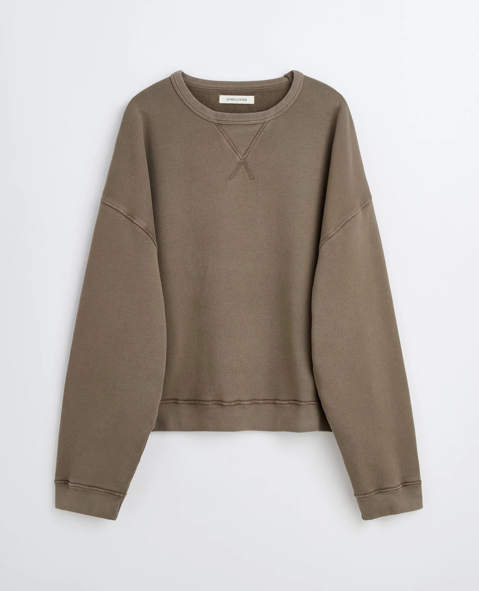 CREW SWEAT - 160 BROWN WASHED