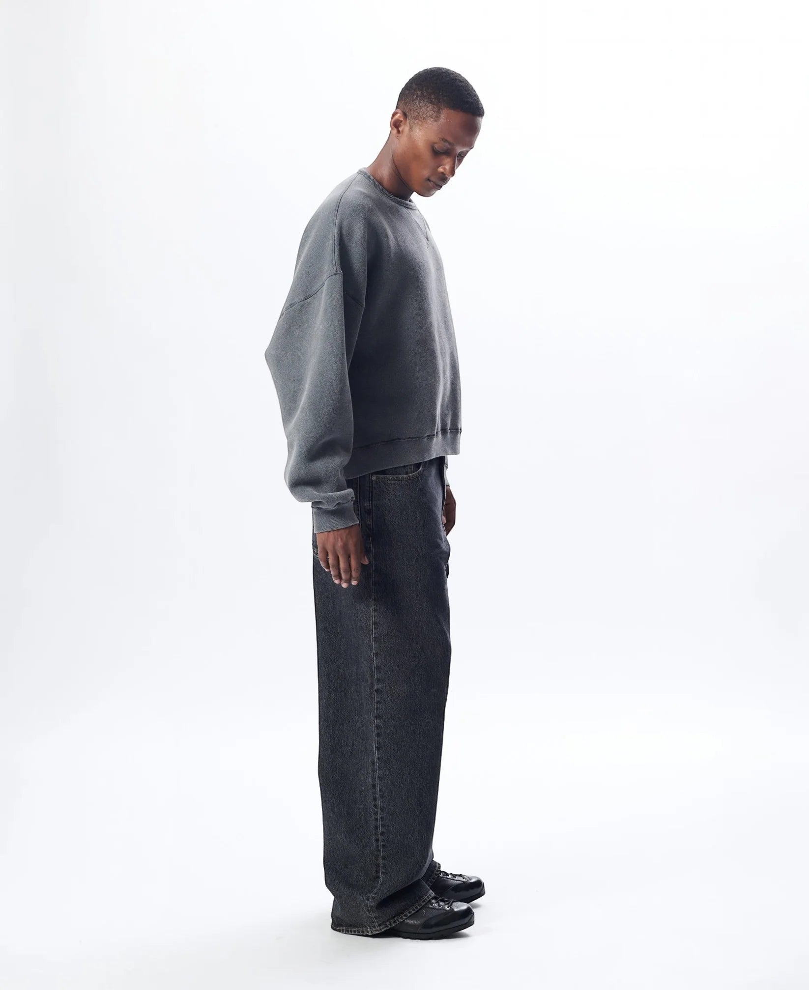 CREW SWEAT - 950 ANTRACITE WASHED