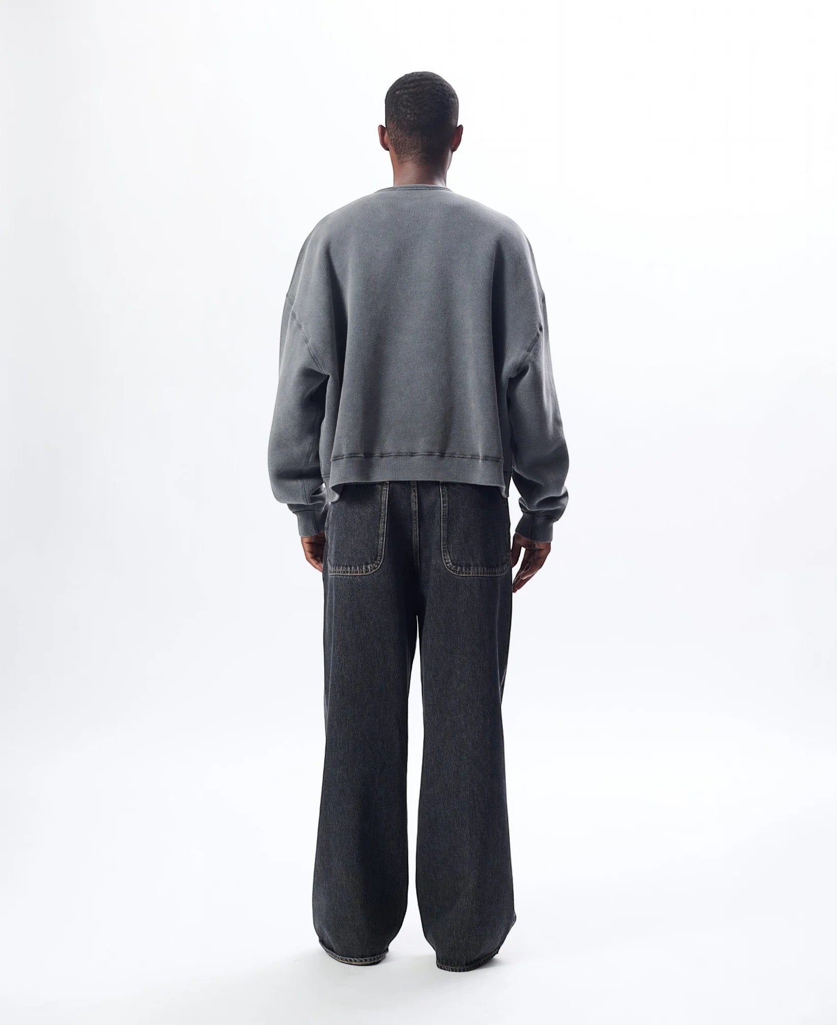 CREW SWEAT - 950 ANTRACITE WASHED