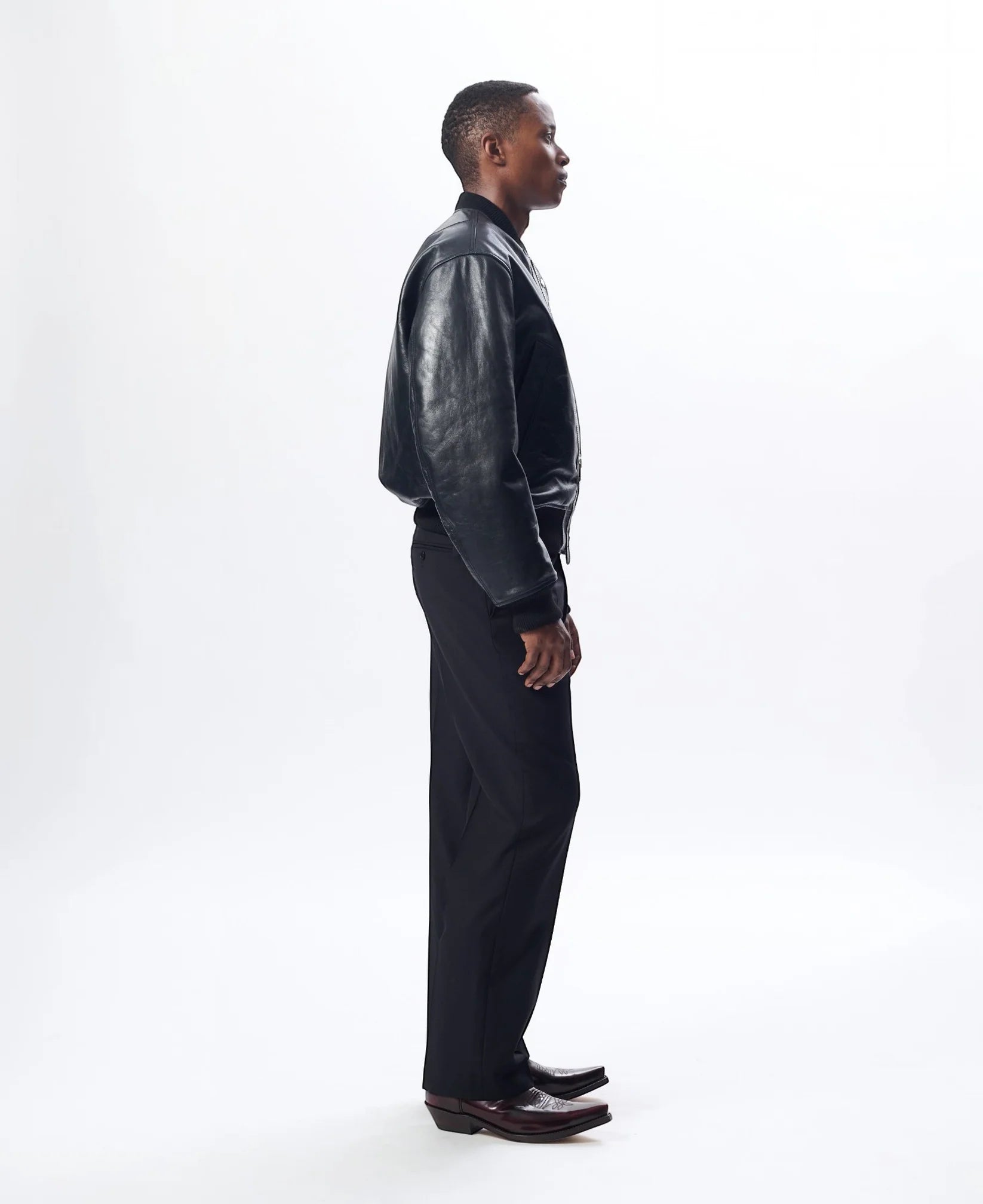 LEATHER FLIGHT JACKET - 999 BLACK