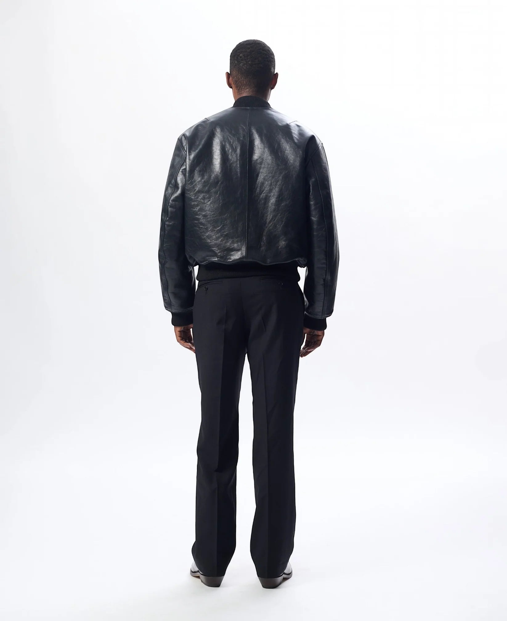LEATHER FLIGHT JACKET - 999 BLACK