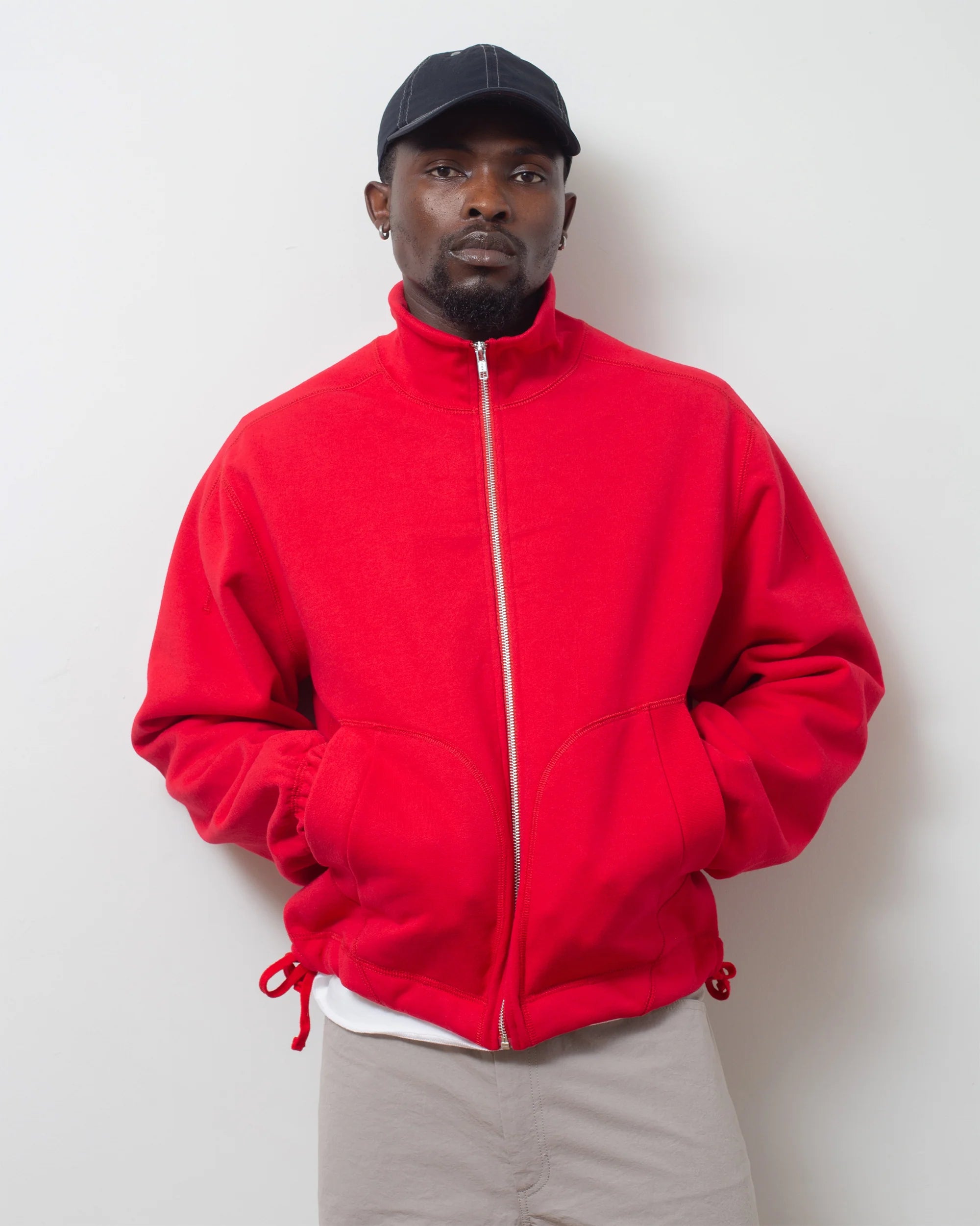 Colin Meredith Knot Zip Sweater Rouge