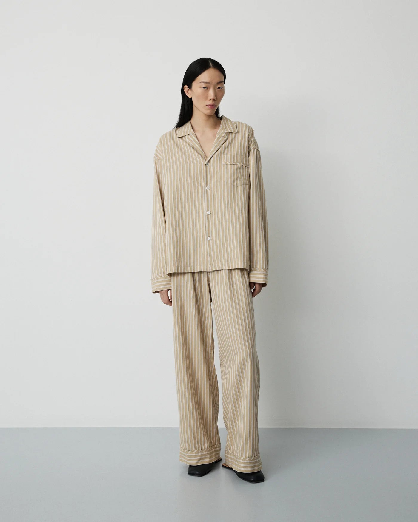 Club pants - stripe medium beige
