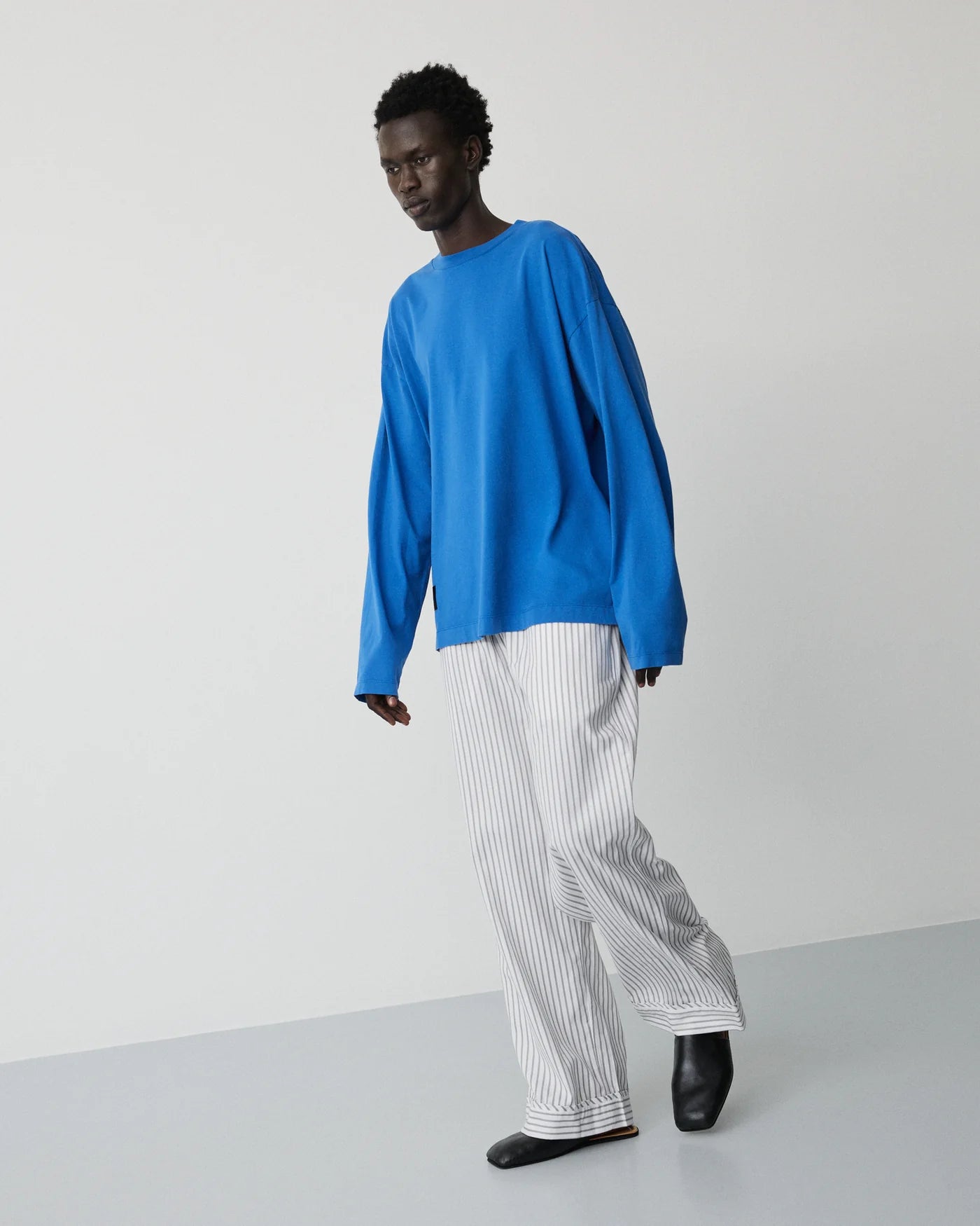 Full long sleeve t-shirt - washed bright blue
