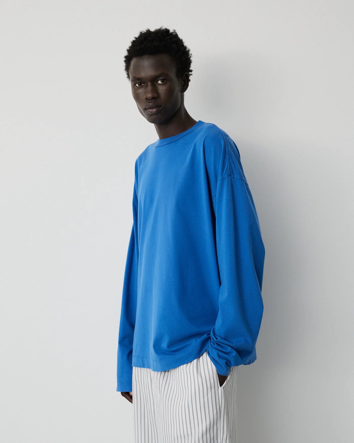 Full long sleeve t-shirt - washed bright blue