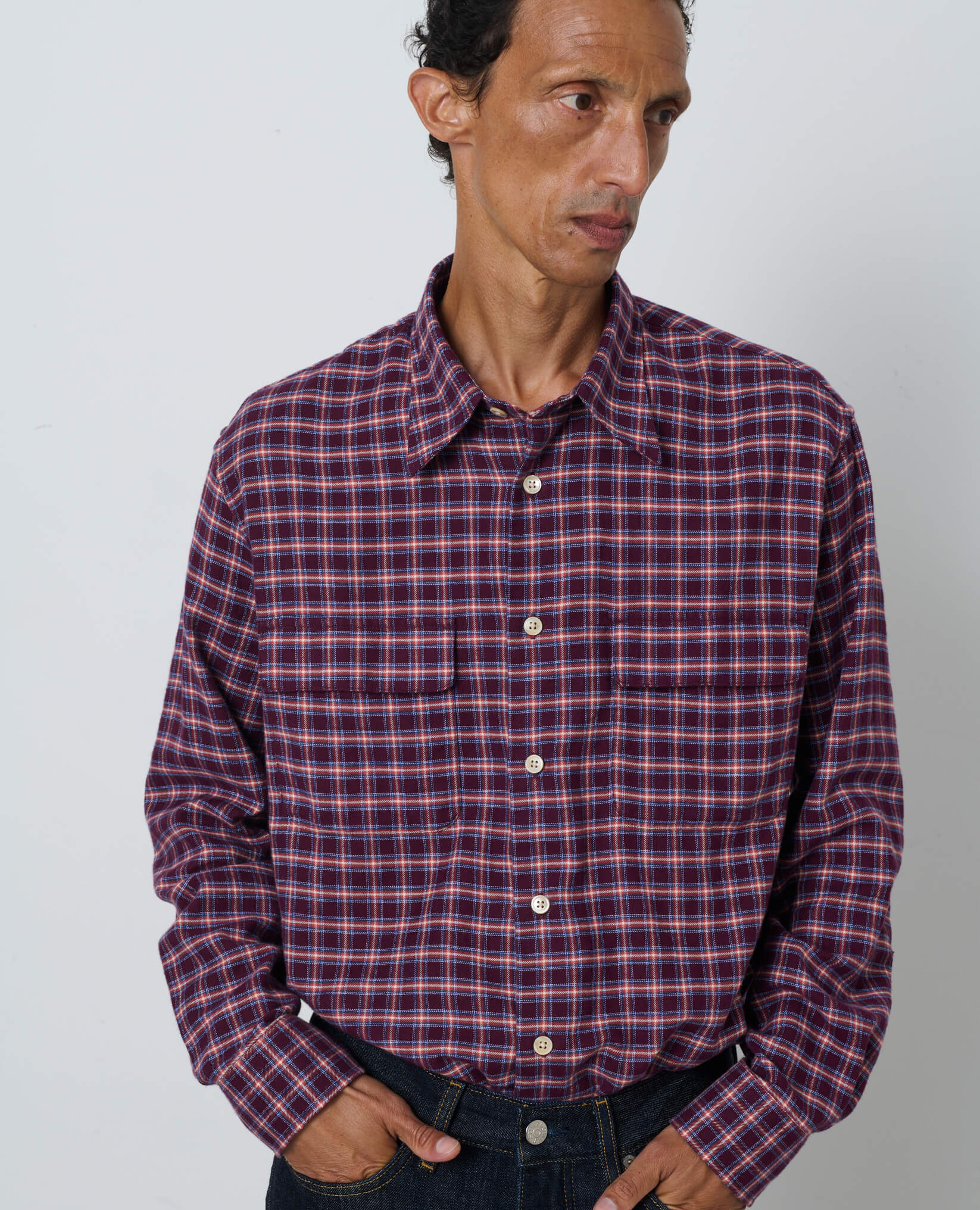 NEW POCKET SHIRT - 690 BURGUNDY