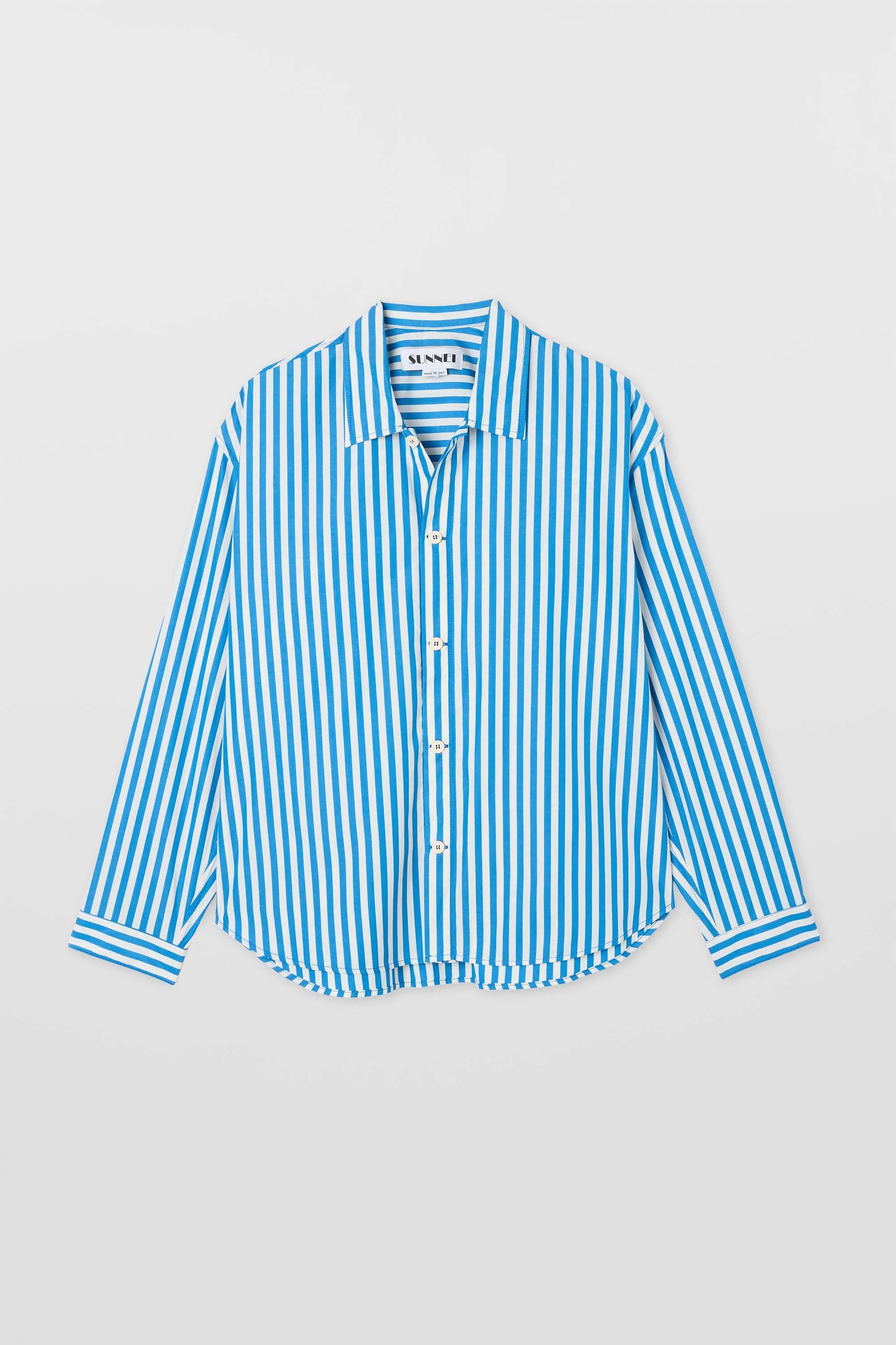 OVER SHIRT / bluette & off white stripes