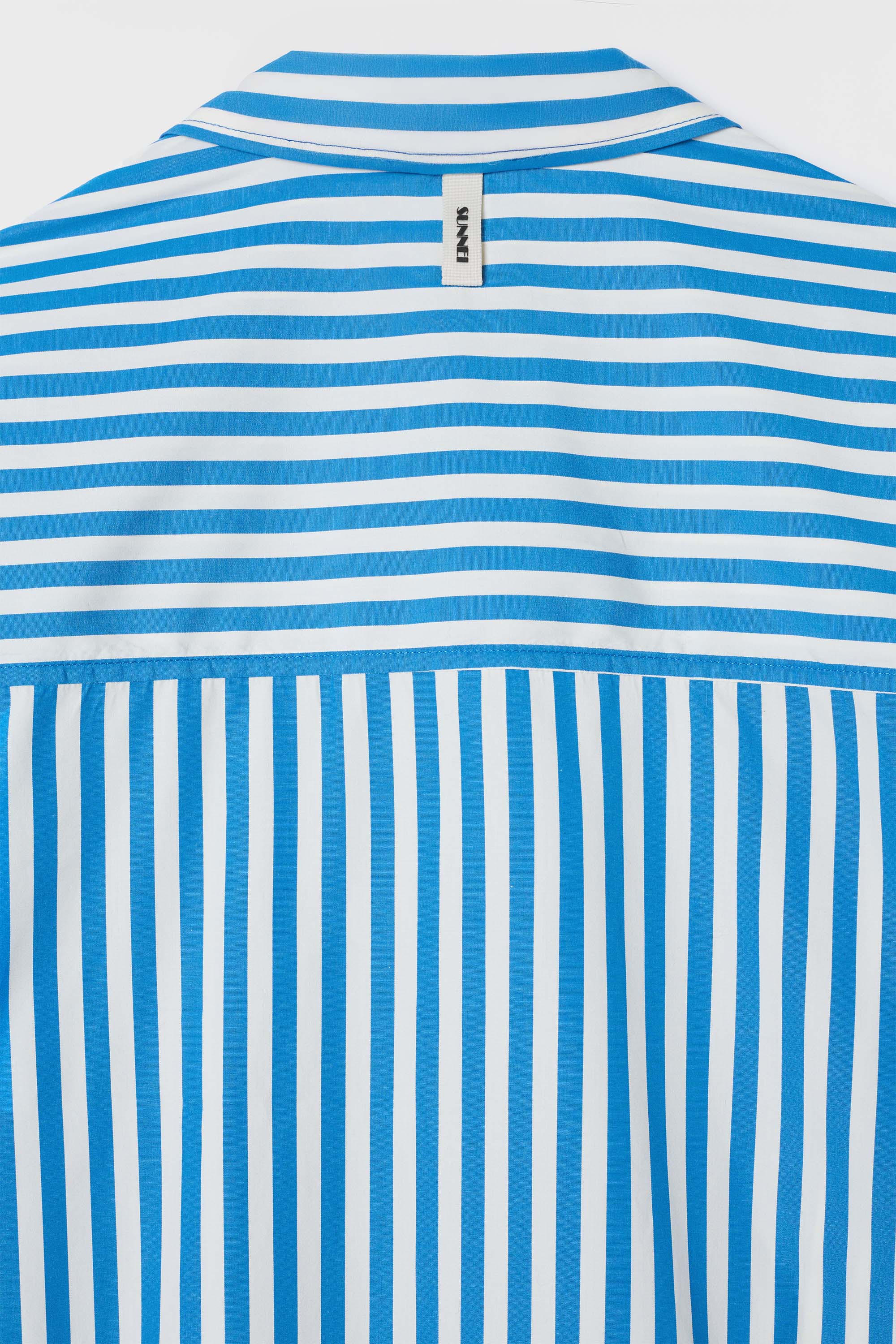 OVER SHIRT / bluette & off white stripes