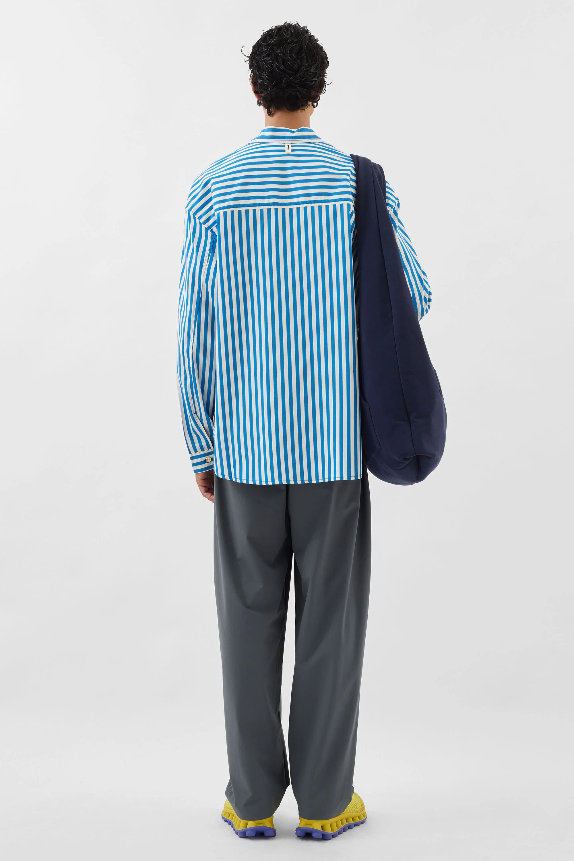 OVER SHIRT / bluette & off white stripes