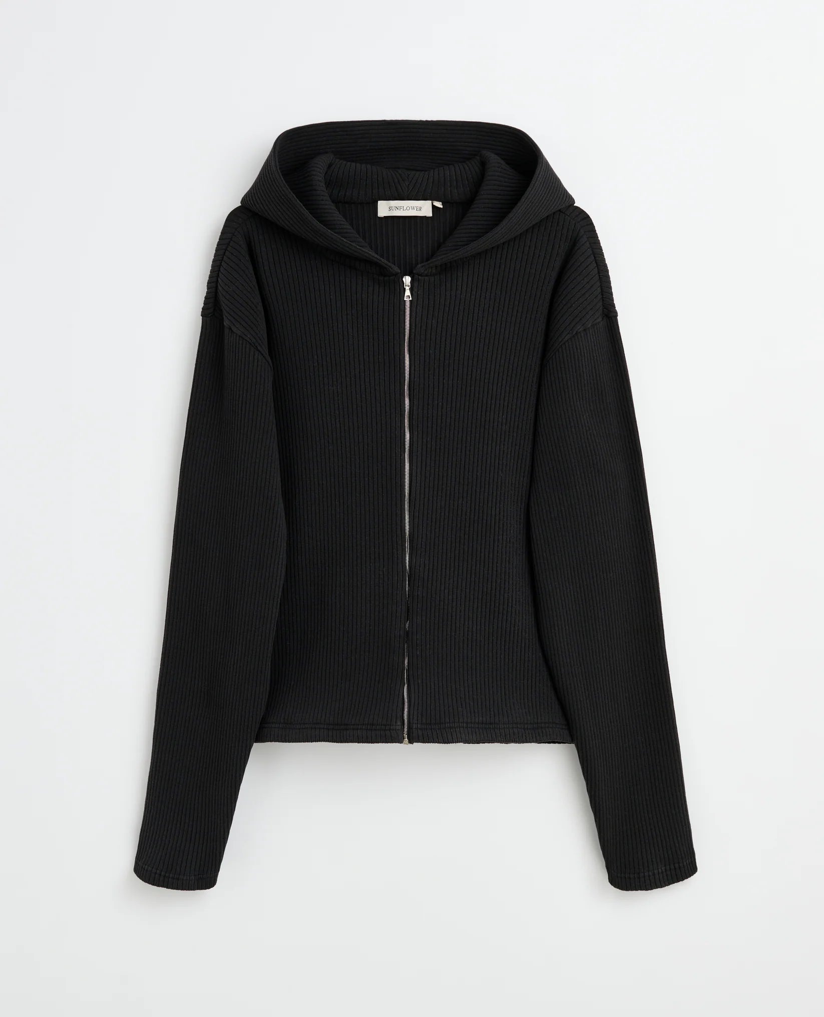 RIB ZIP SWEAT - 999 BLACK