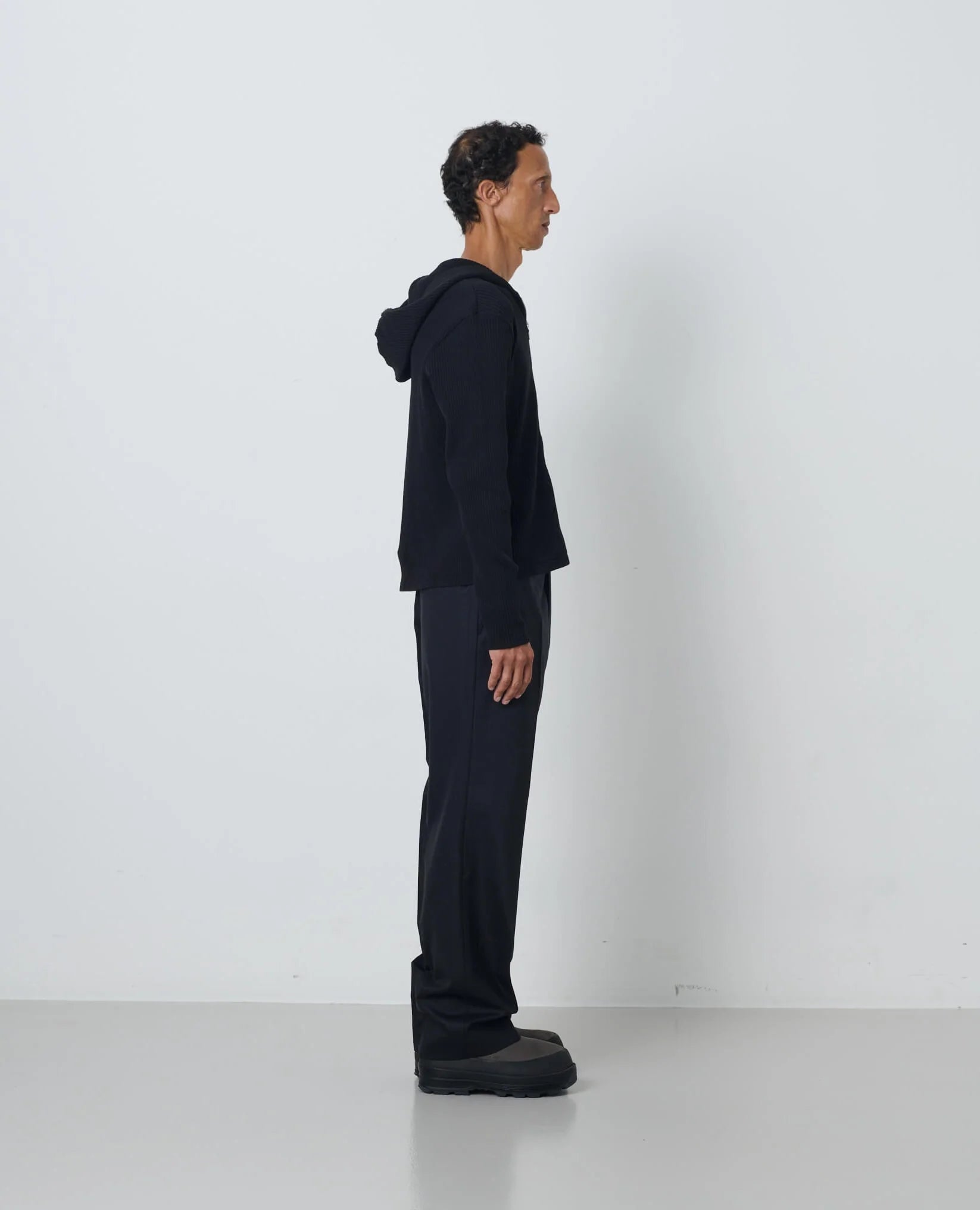 RIB ZIP SWEAT - 999 BLACK