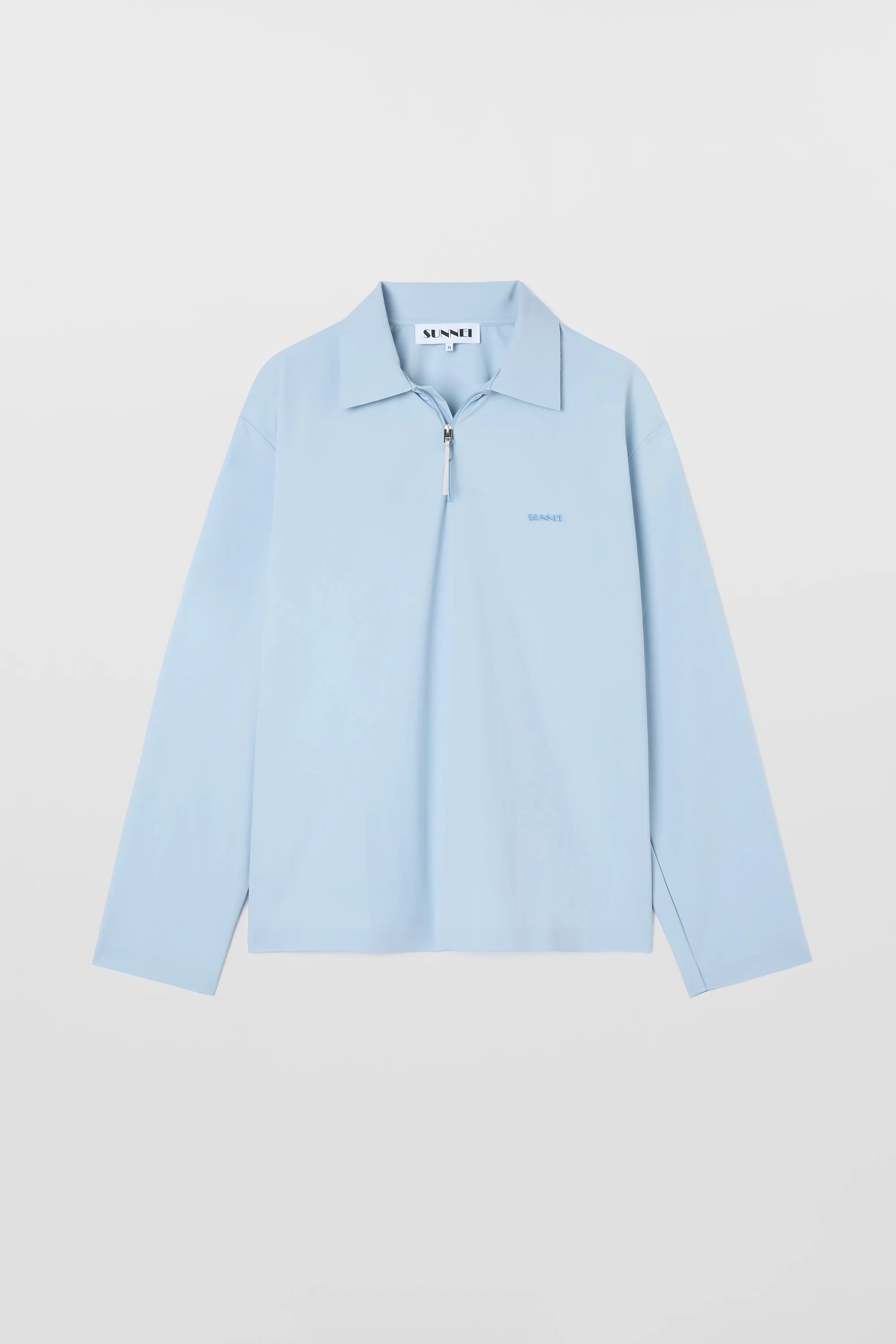LONGSLEEVE POLO W ZIP / azure