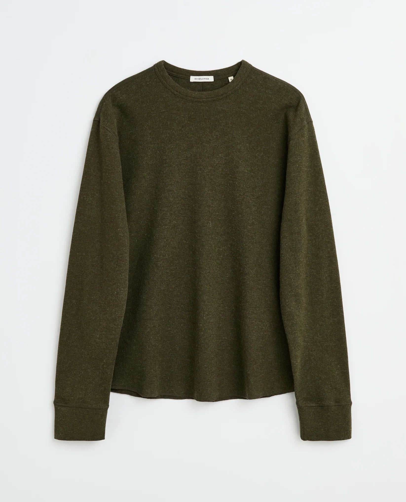 WOOL WAFFLE TEE LS - 340 GREEN