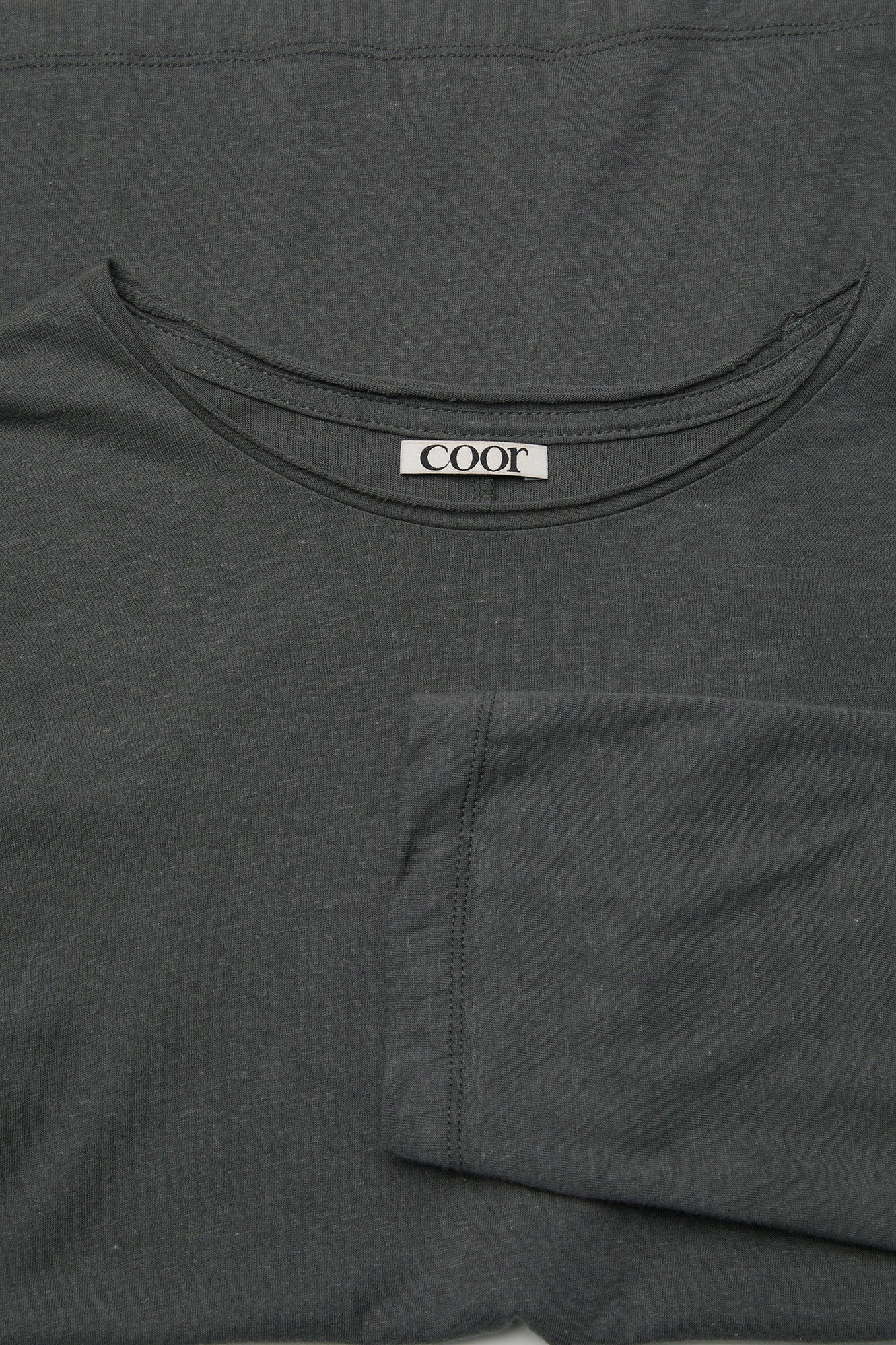 Linen blend long sleeve t-shirt (Charcoal gray)