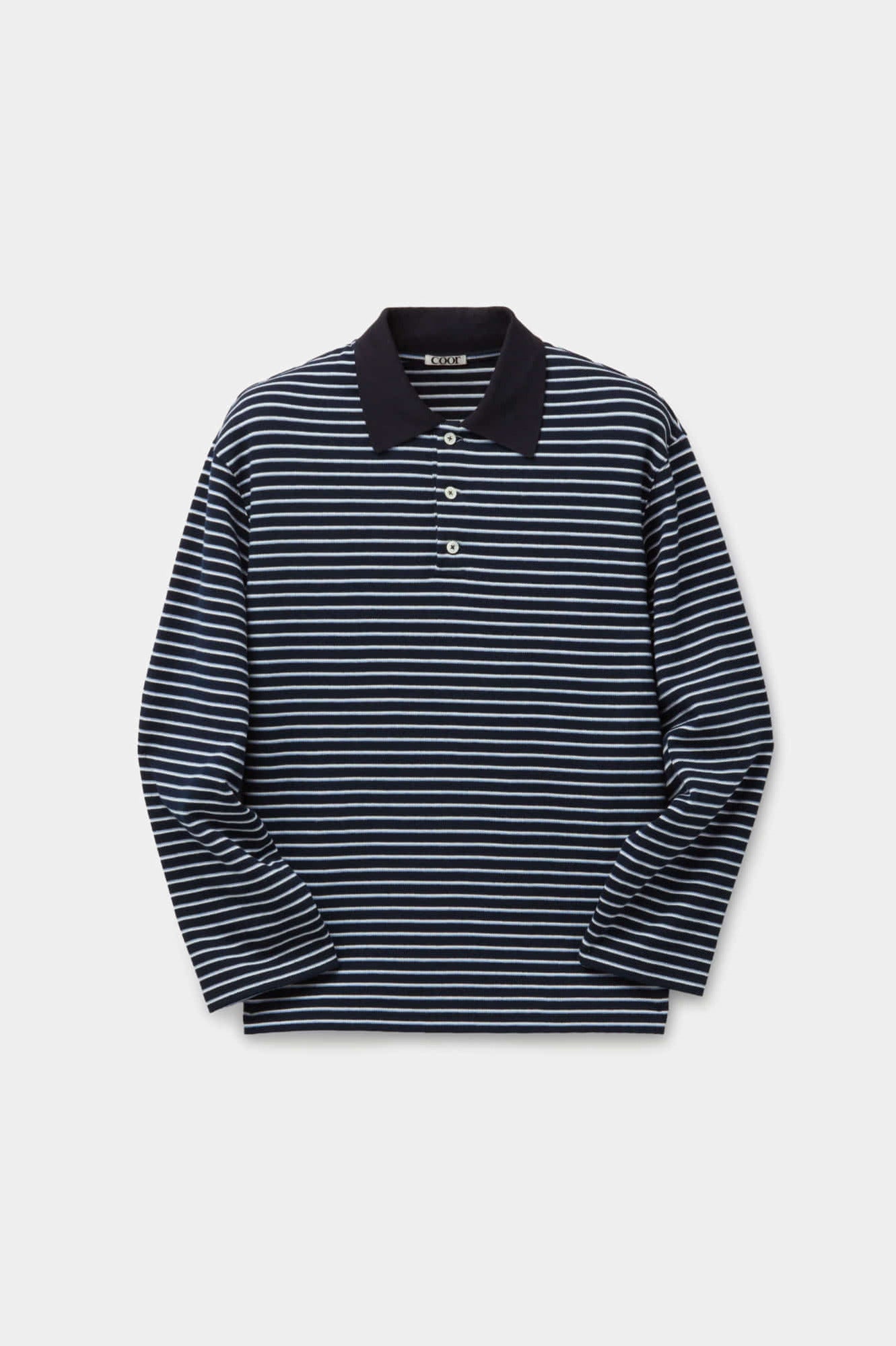 Multi-stripe pique polo shirt (Navy)