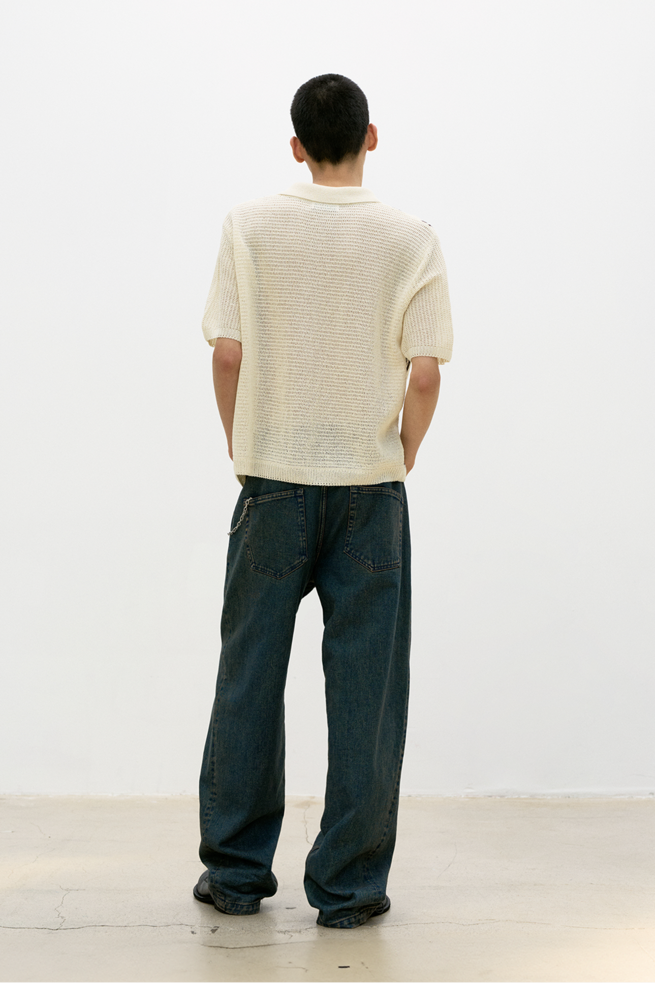 Back side blue tinted jeans (Two-tone blue)