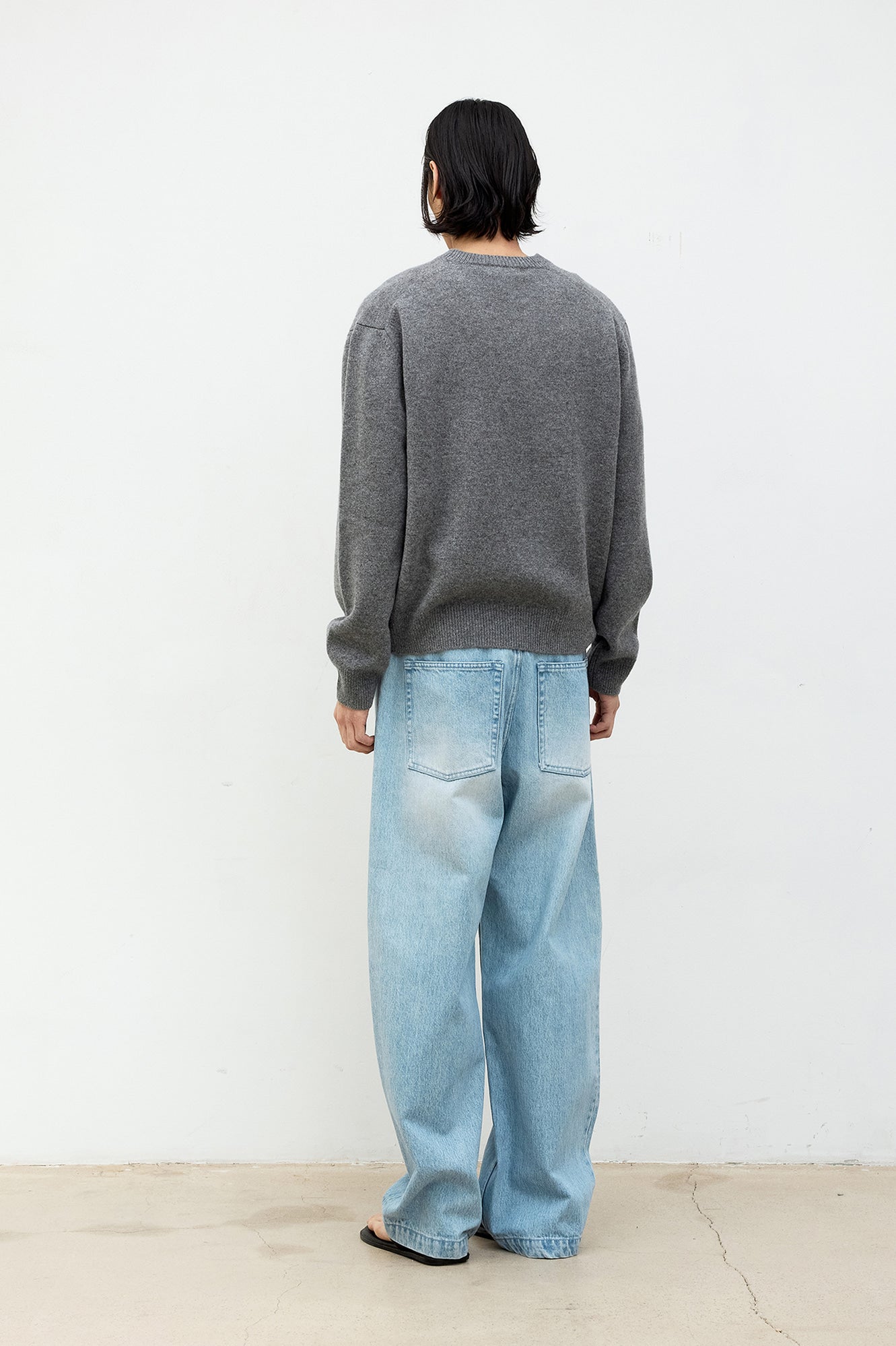 Ice blue washed baggy fit jeans (Ice blue)
