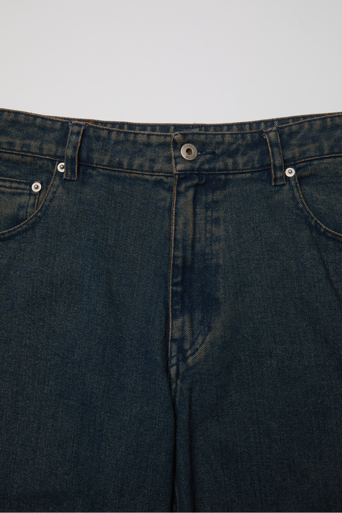 Back side blue tinted jeans (Two-tone blue)