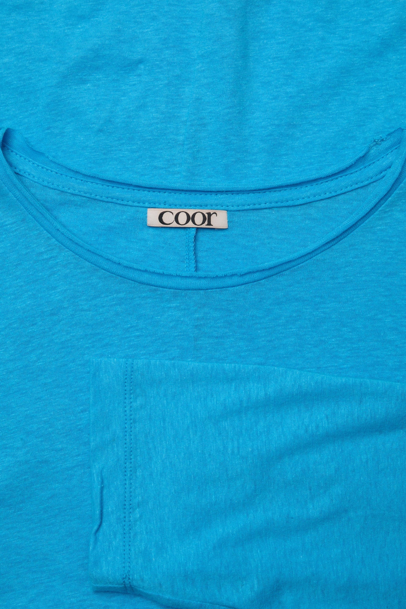 Linen blend long sleeve t-shirt (Blue opal)